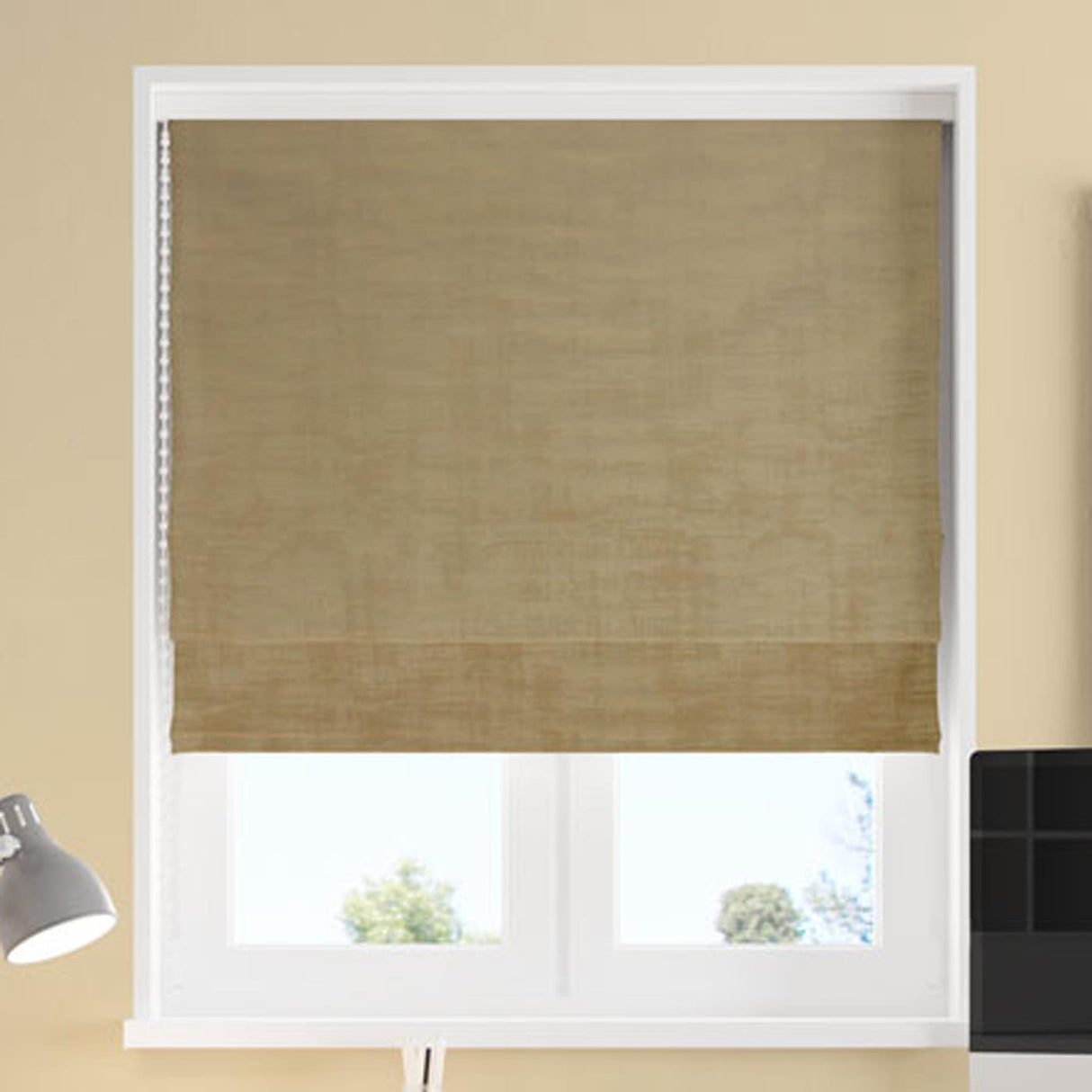 Azurite Honey Made To Measure Roman Blind by Style Furnishings