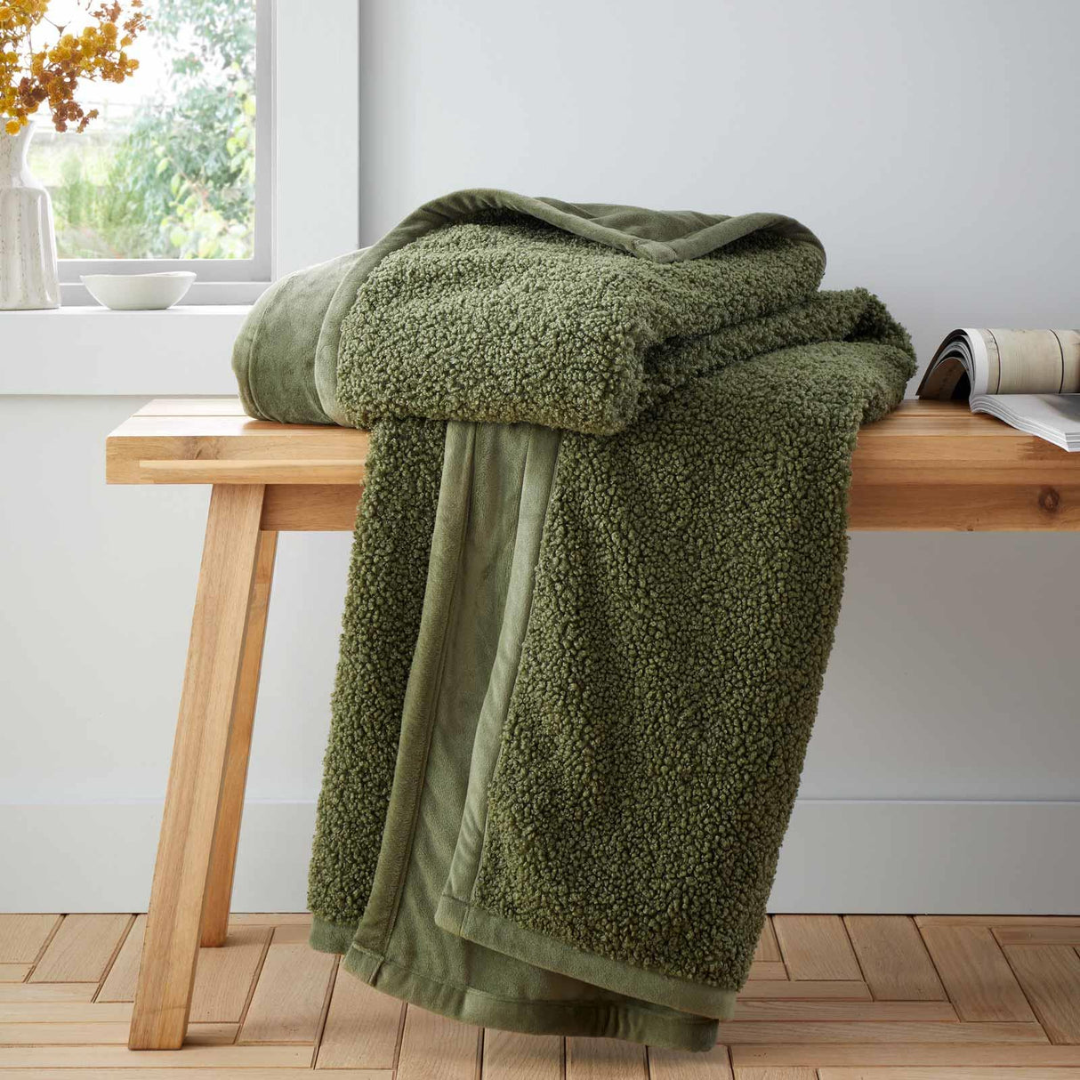 So Soft Velvet Bouclé Throw Blanket 130cm x 170cm by Catherine Lansfield