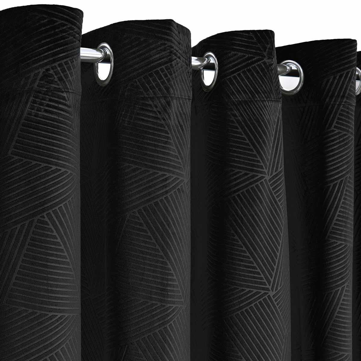 Thermal Embossed Velvet Blackout Eyelet Curtains by Emma Barclay