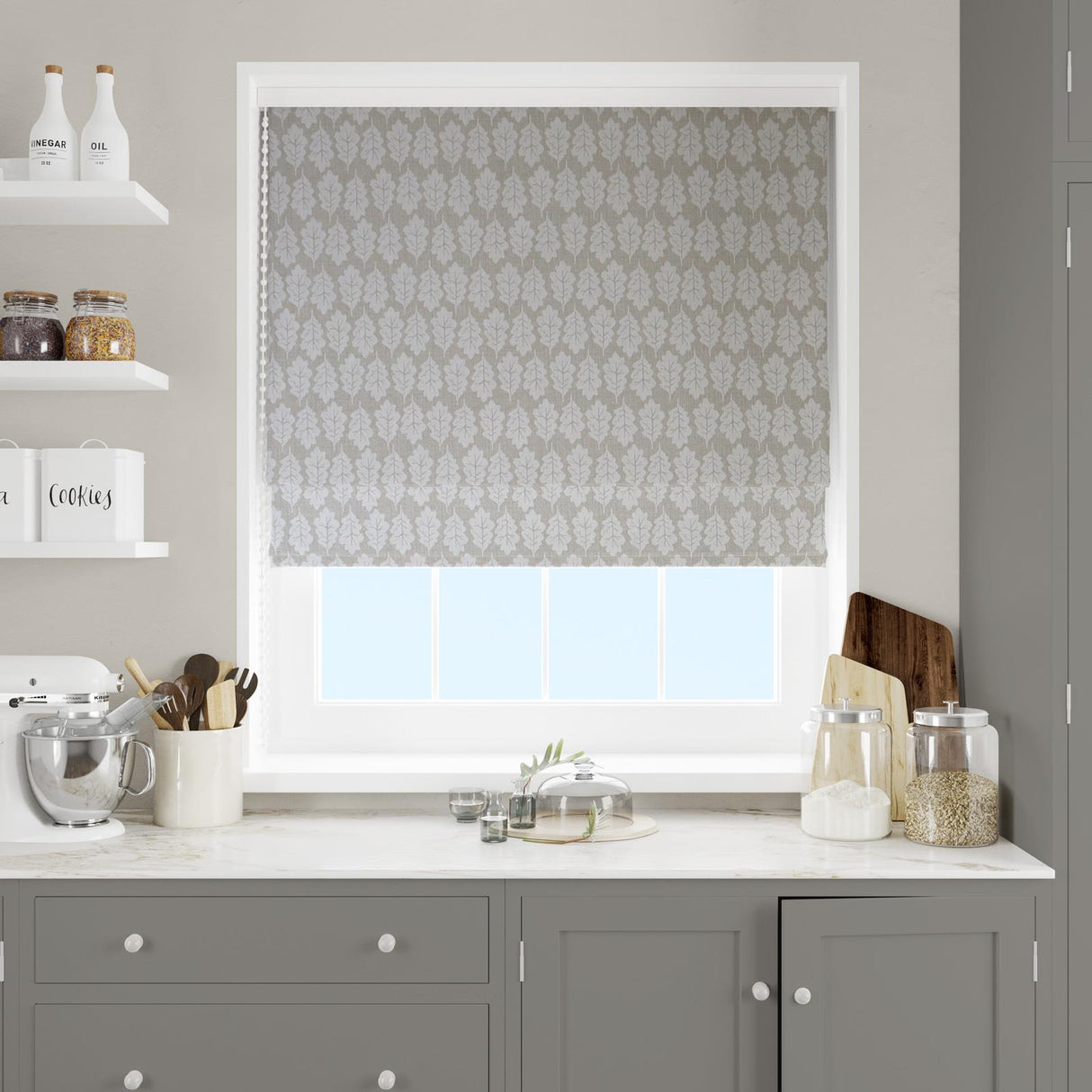 Oak Leaf Nougat Made To Measure Roman Blind by Style Furnishings