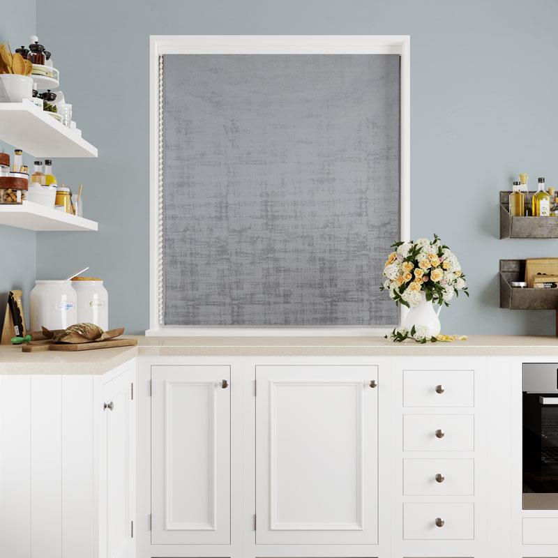 Azurite Smoke Made To Measure Roman Blind by Style Furnishings