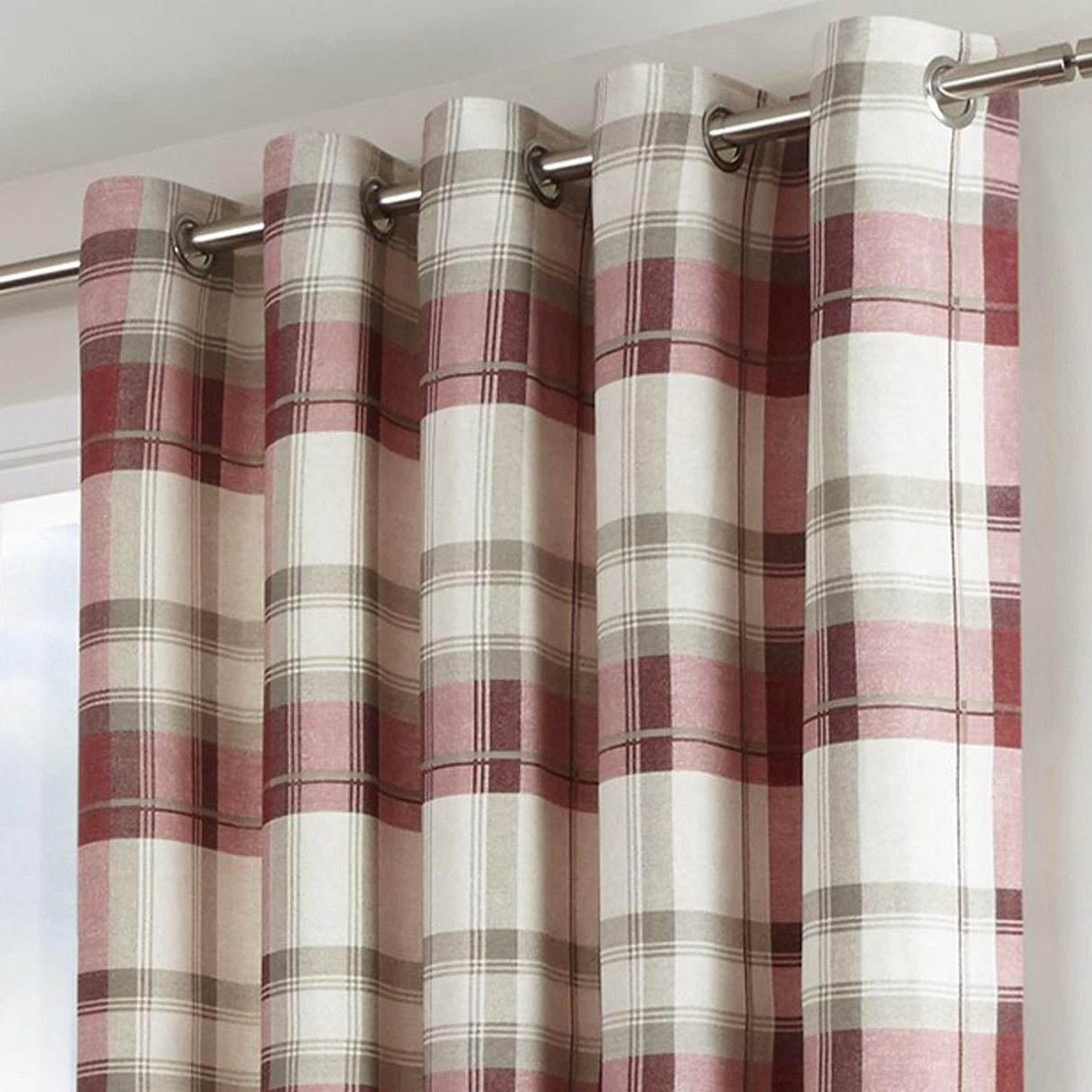 Balmoral Check Eyelet Curtains by Fusion