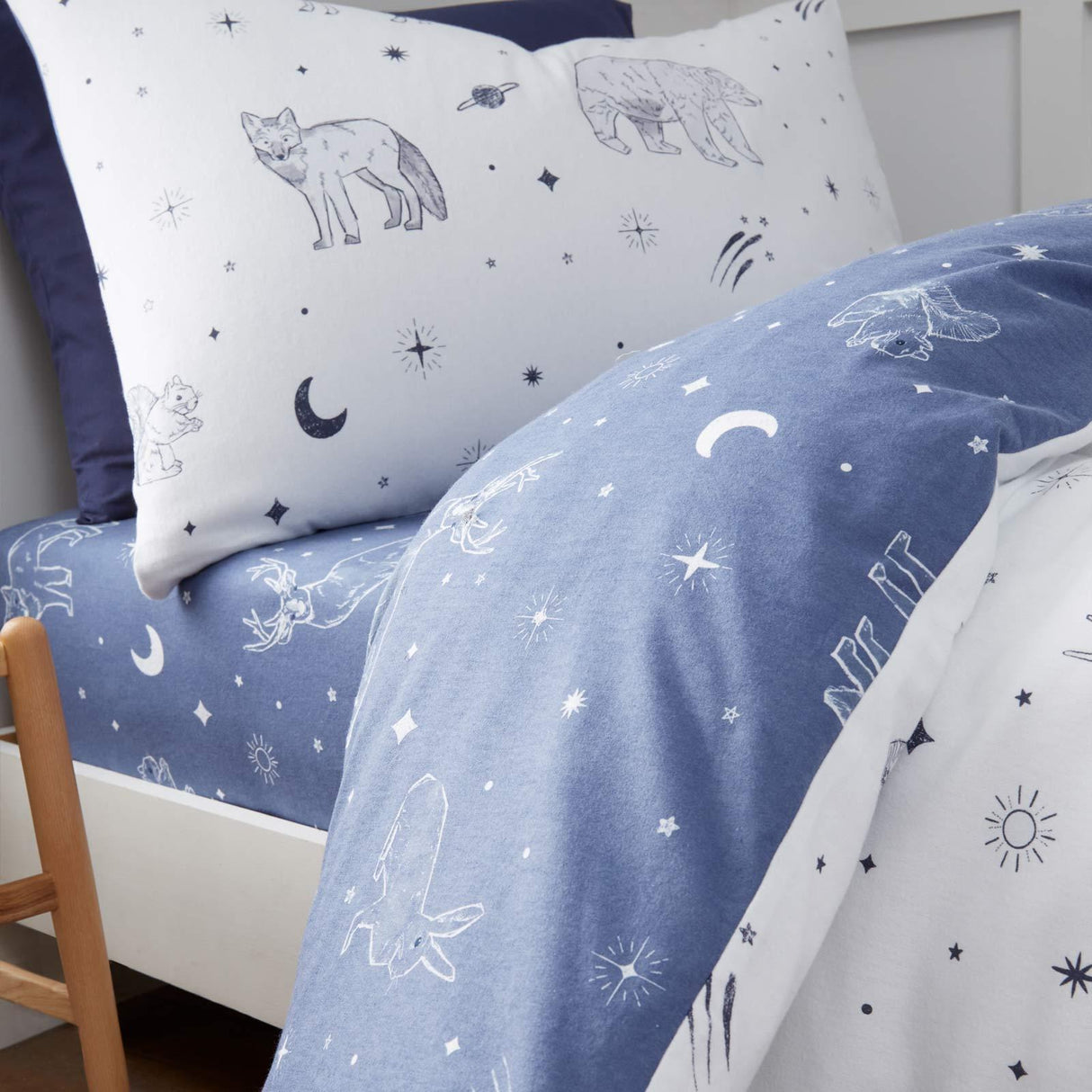 Brushed Starlight Animals Fitted Sheet by Bianca