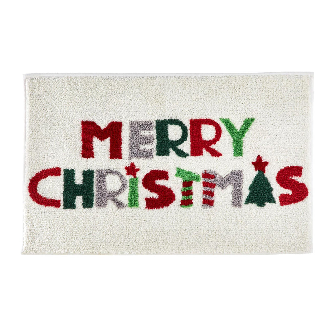 Merry Christmas 100% Cotton Bath Mat Festive Bathroom Accessory