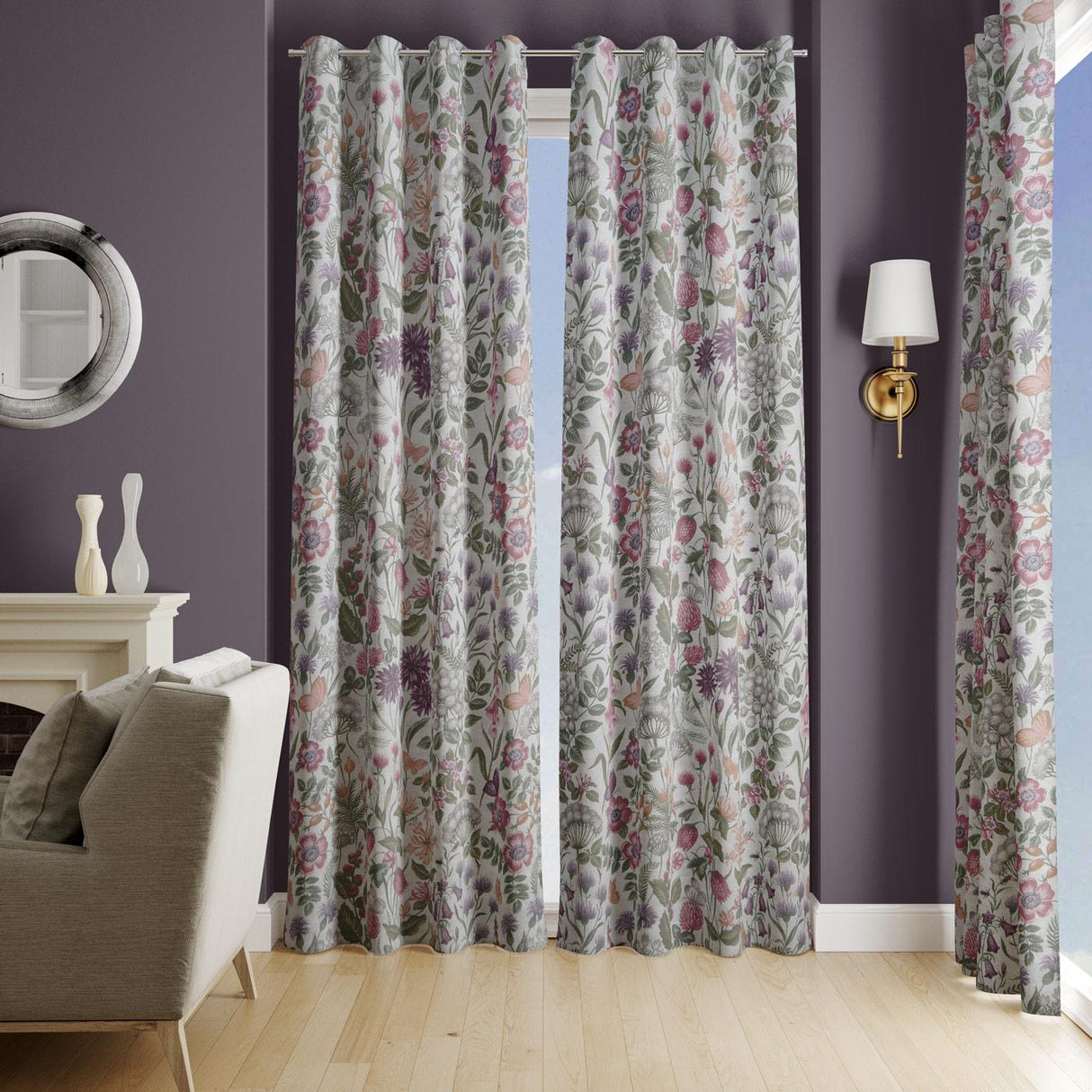 Field Flowers Copper Made To Measure Curtains by Style Furnishings