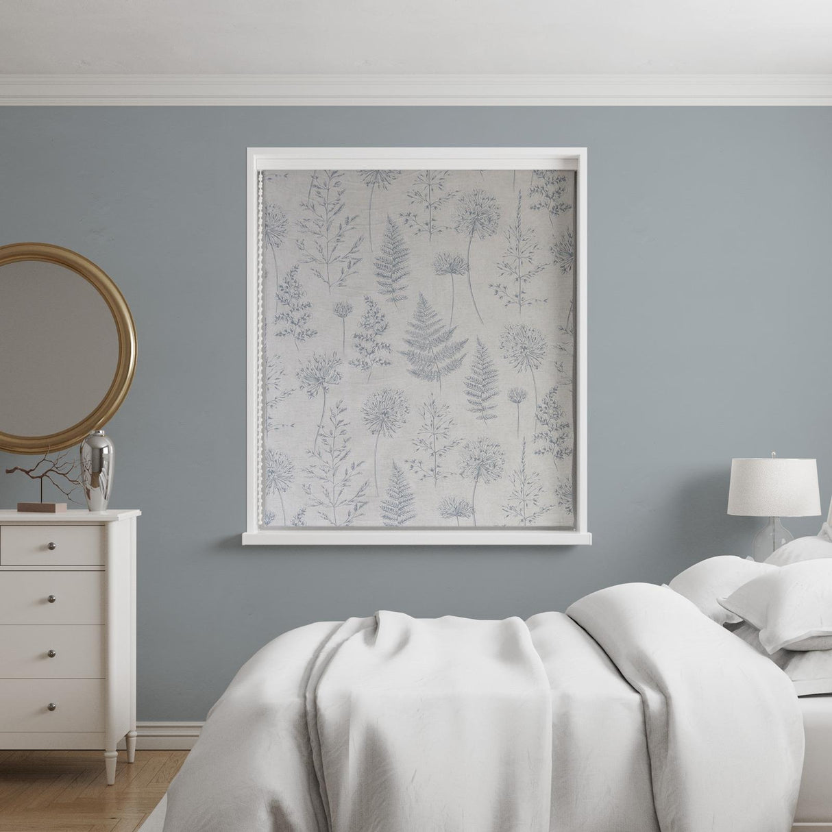 Chervil Blue Mist Made To Measure Roman Blind by Style Furnishings
