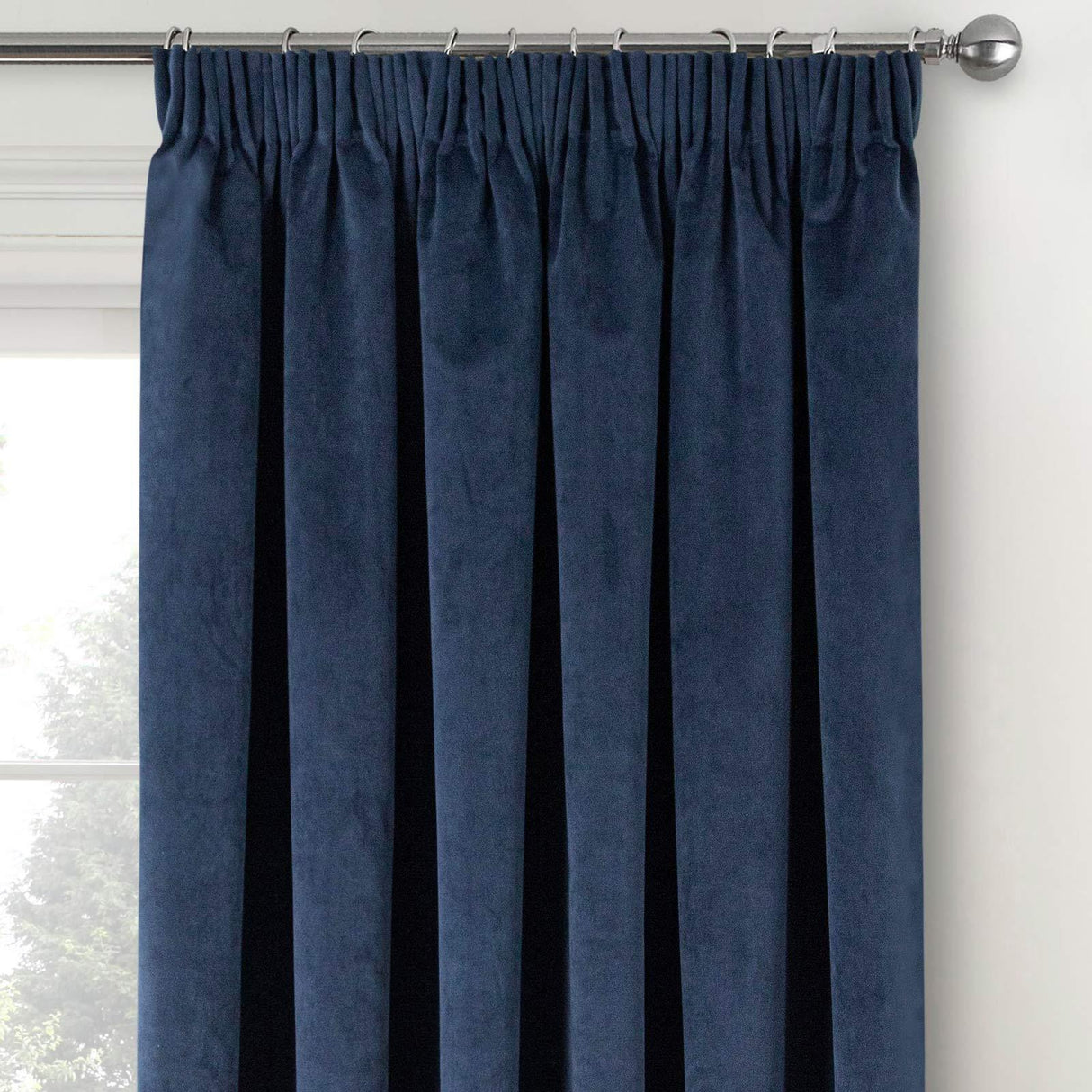 Oxford Velvet Blackout Pencil Pleat Door Curtain 66" x 84" by Enhanced Living