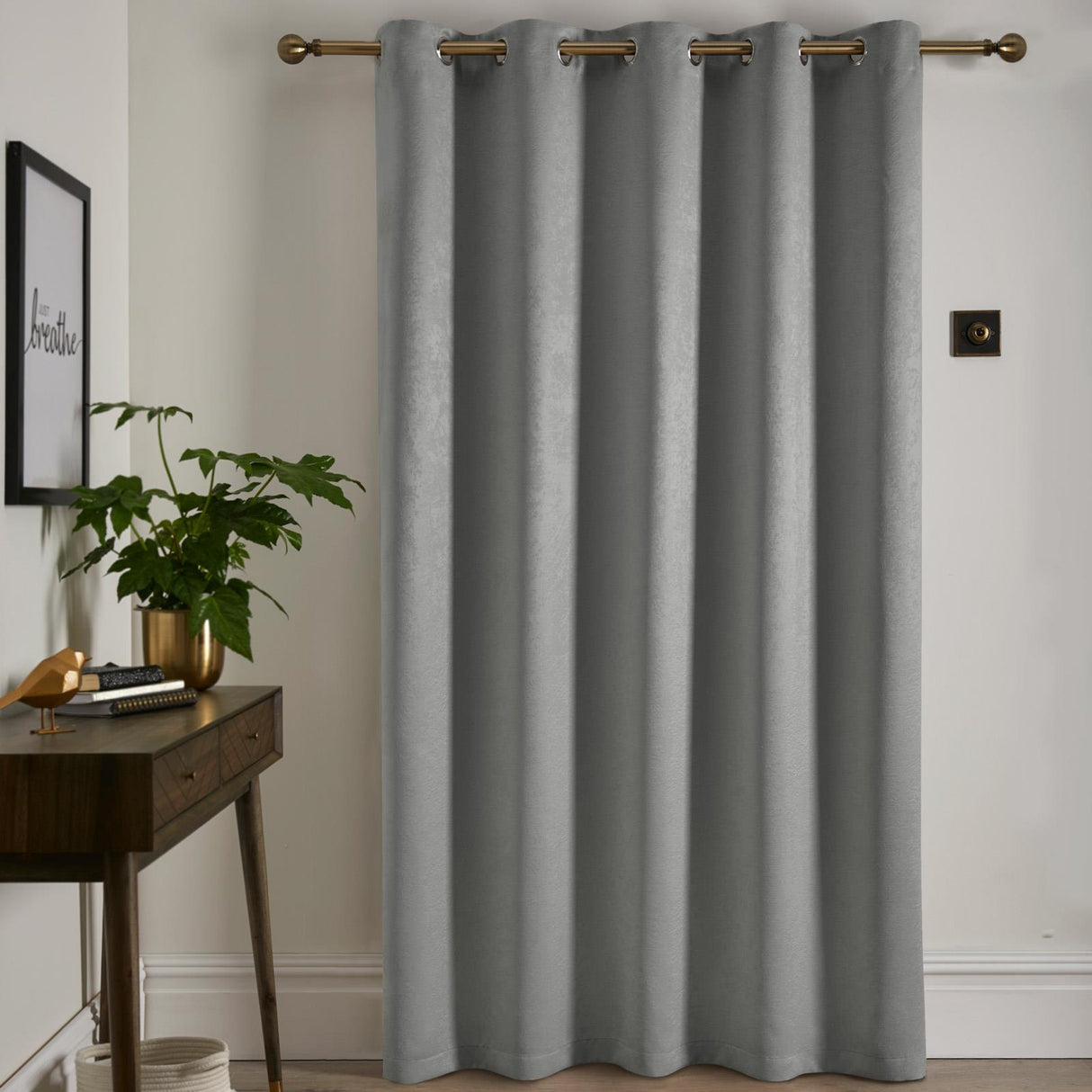 Strata Woven Thermal Door Curtain 66" x 84" by Fusion