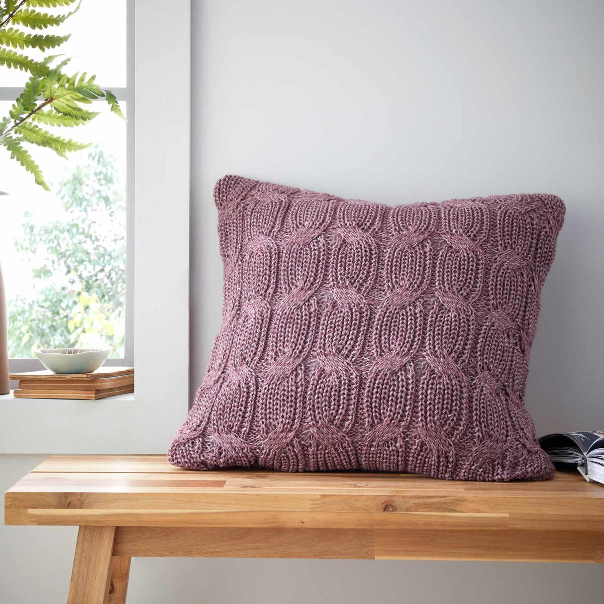 Catherine Lansfield Chunky Marl Knit Filled Cushion 45cm x 45cm 12