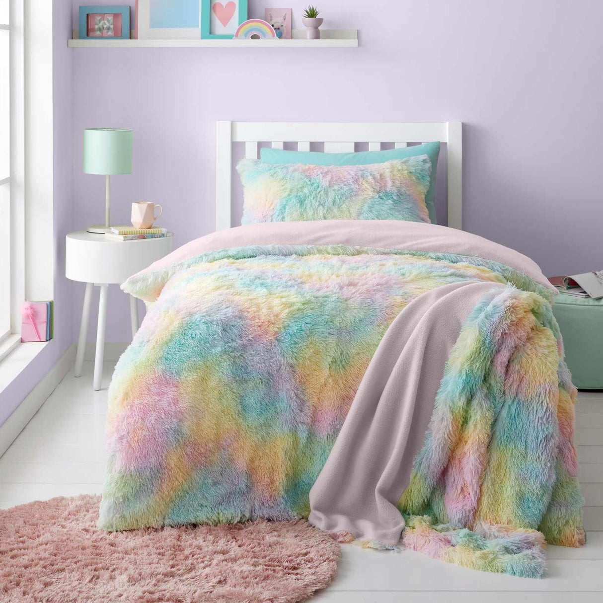 Rainbow Cuddly Duvet Cover Set by Catherine Lansfield