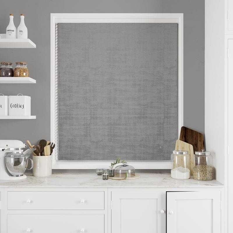 Azurite Grey Made To Measure Roman Blind by Style Furnishings