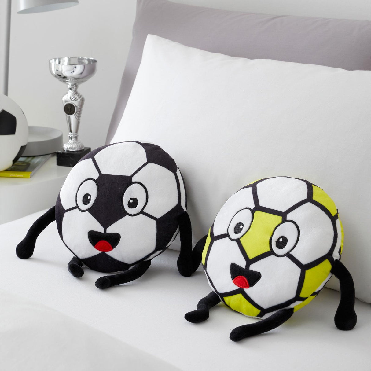 Catherine Lansfield Forever Together Footballs Magnetic Kids Filled Cushion