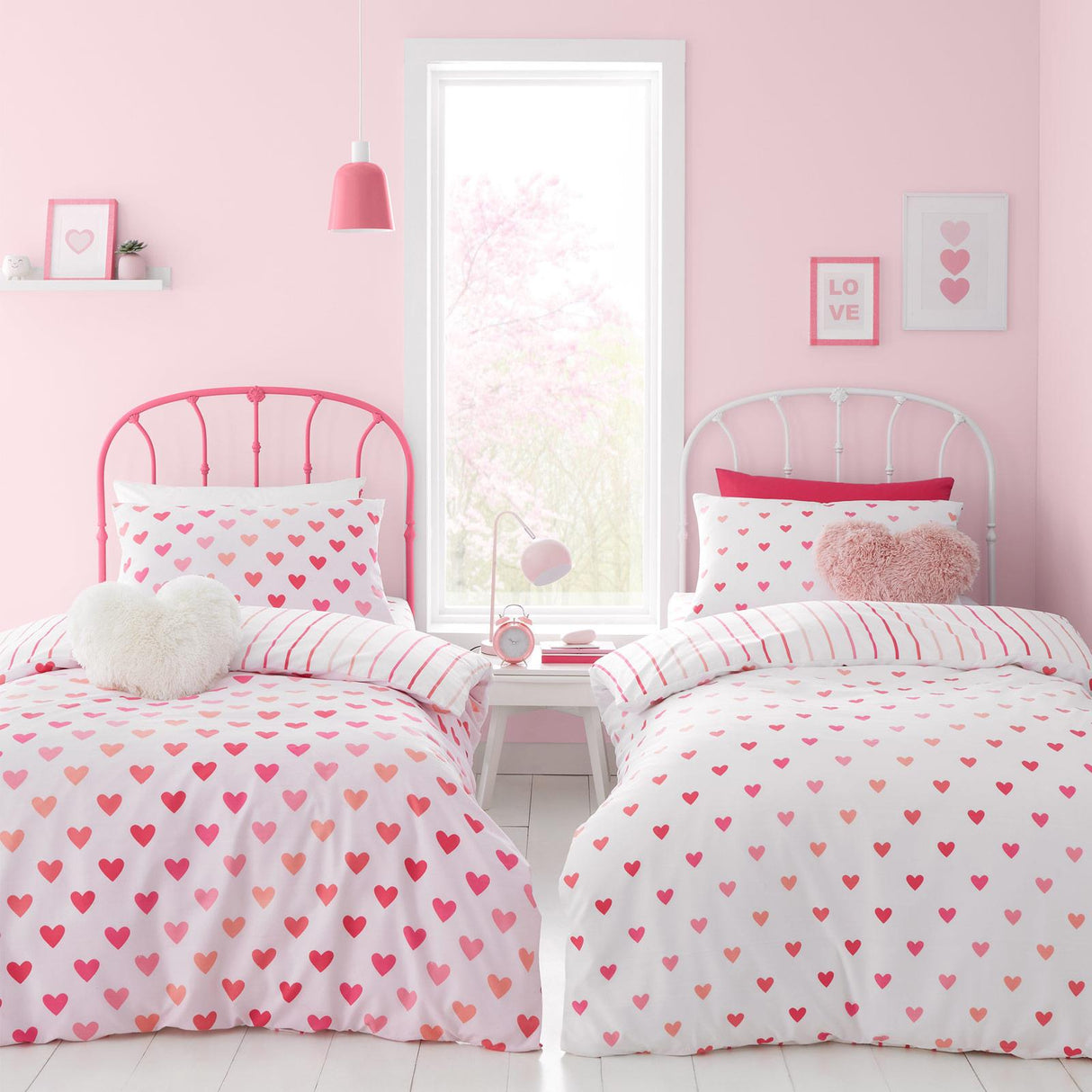 Hearts & Stripes Duvet Cover Set Twin Pack by Catherine Lansfield