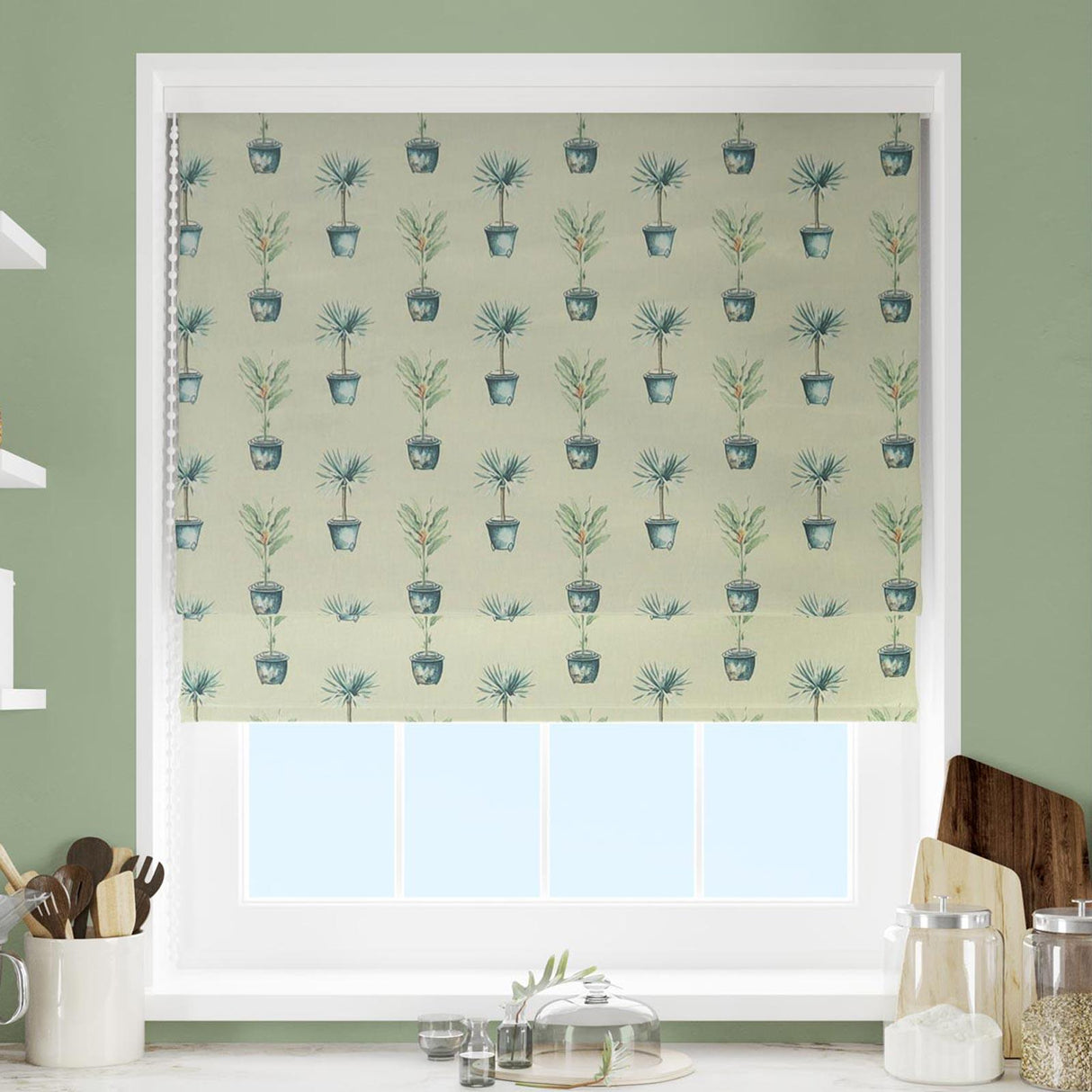 Greenhouse Pots Spruce Made To Measure Roman Blind by Style Furnishings