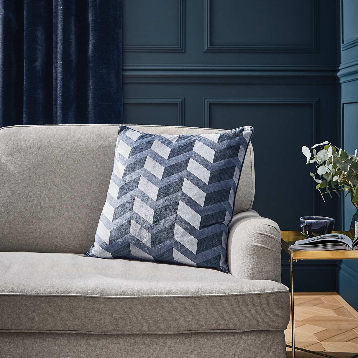 Hyperion Interiors Evander Geo Cushion Cover or Filled Cushion 55cm x 55cm 6
