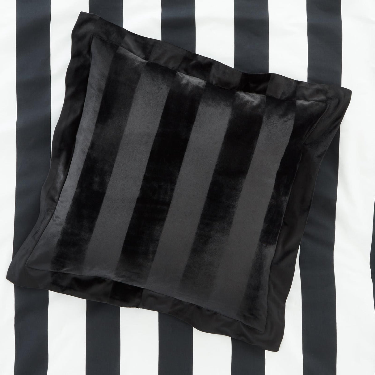 Style Sisters Velvet Stripe Filled Cushion 2