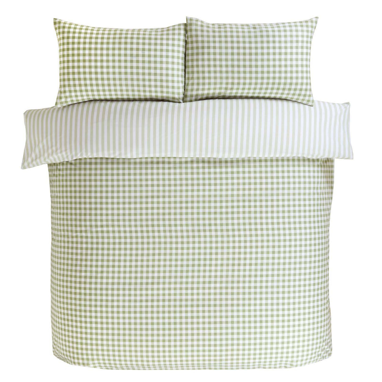 Gingham Check Duvet Cover Set Green