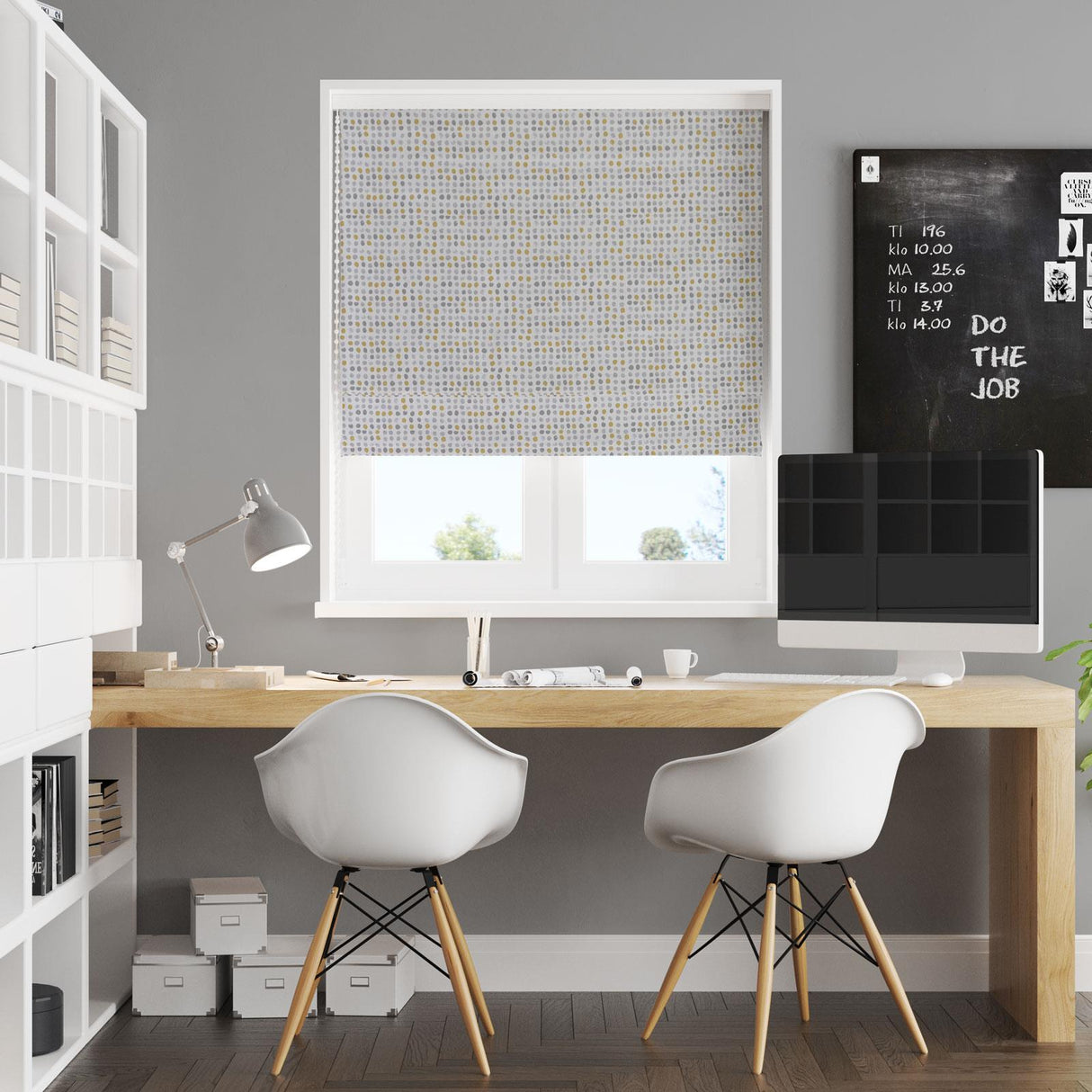 Dot Dot Ochre Made To Measure Roman Blind by Style Furnishings