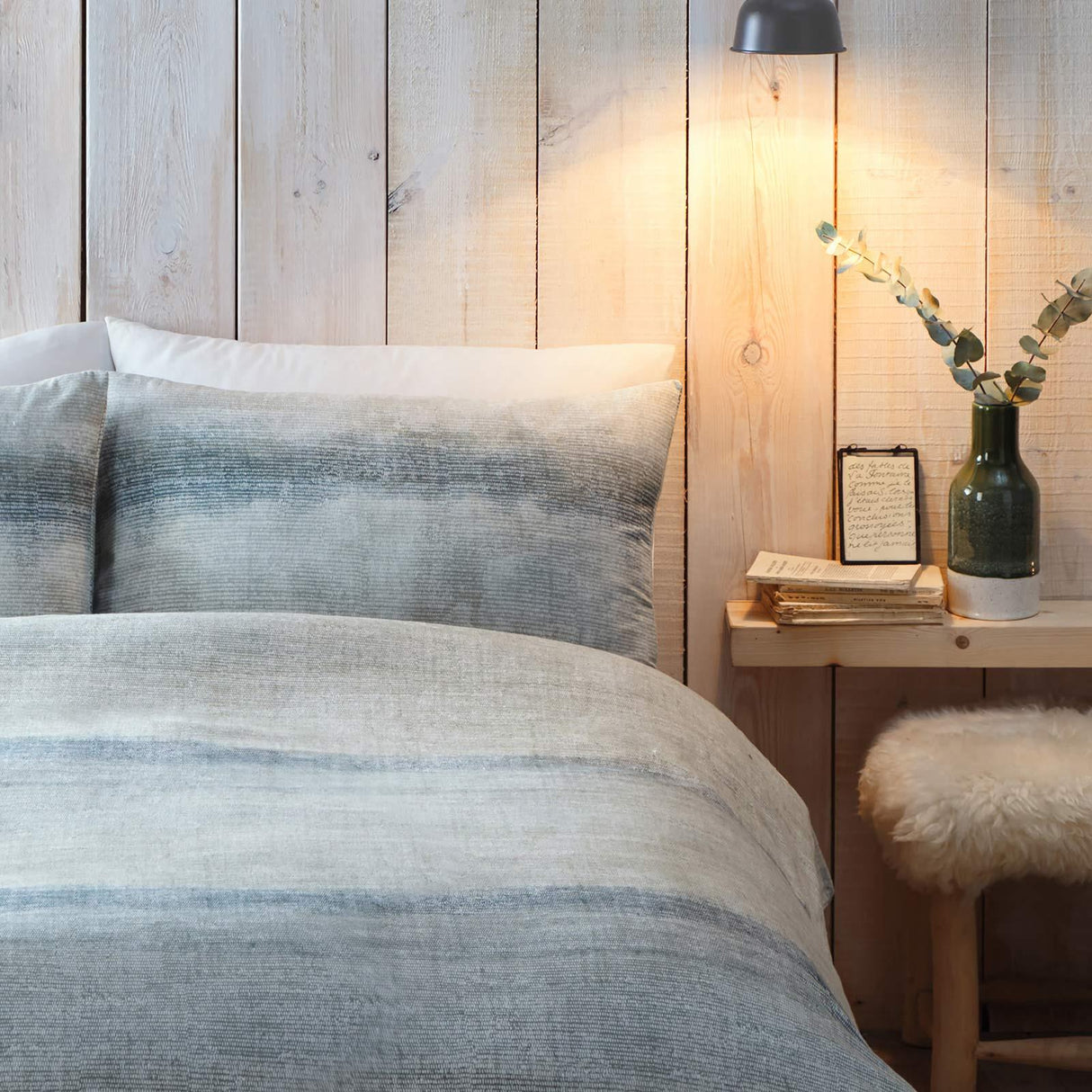 Anson Stripe Flannelette Brushed Cotton Duvet Cover Set by Appletree Hygge