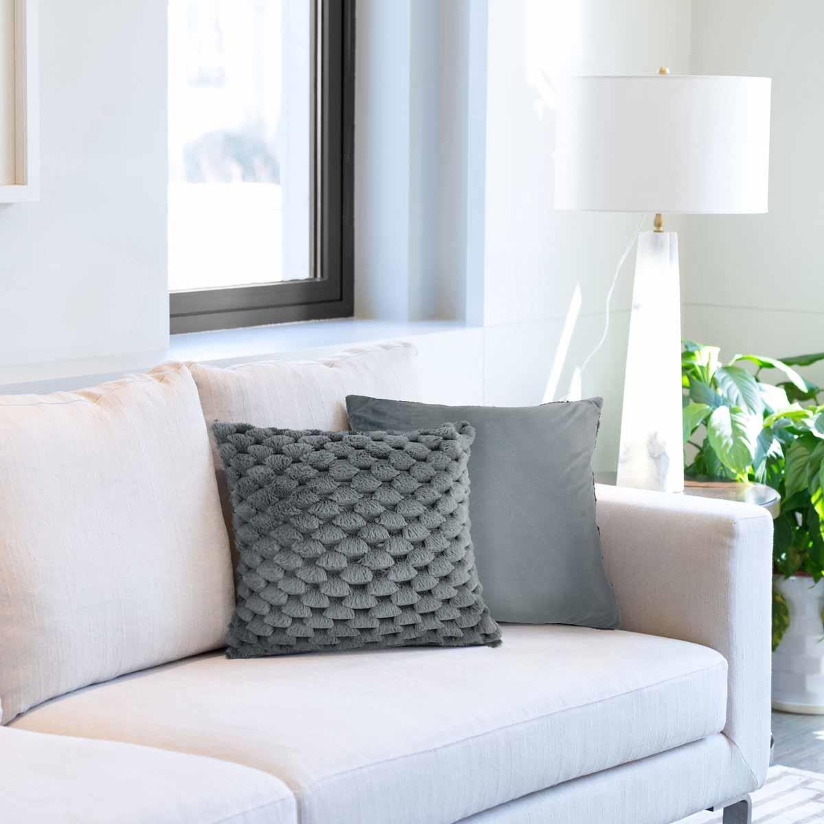 Lush Faux Rabbit Fur Cushion Cover 17" x 17" (43cm x 43cm) by Emma Barclay 8