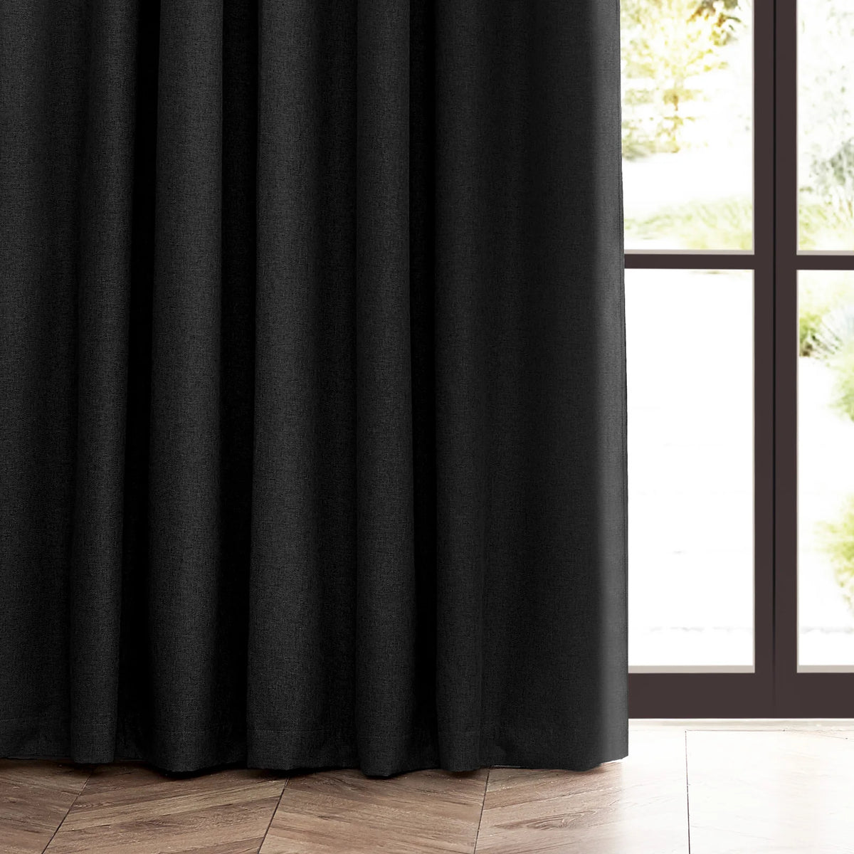 Dawn Lined Black Thermal Blackout Pencil Pleat Curtains - additional product view 4