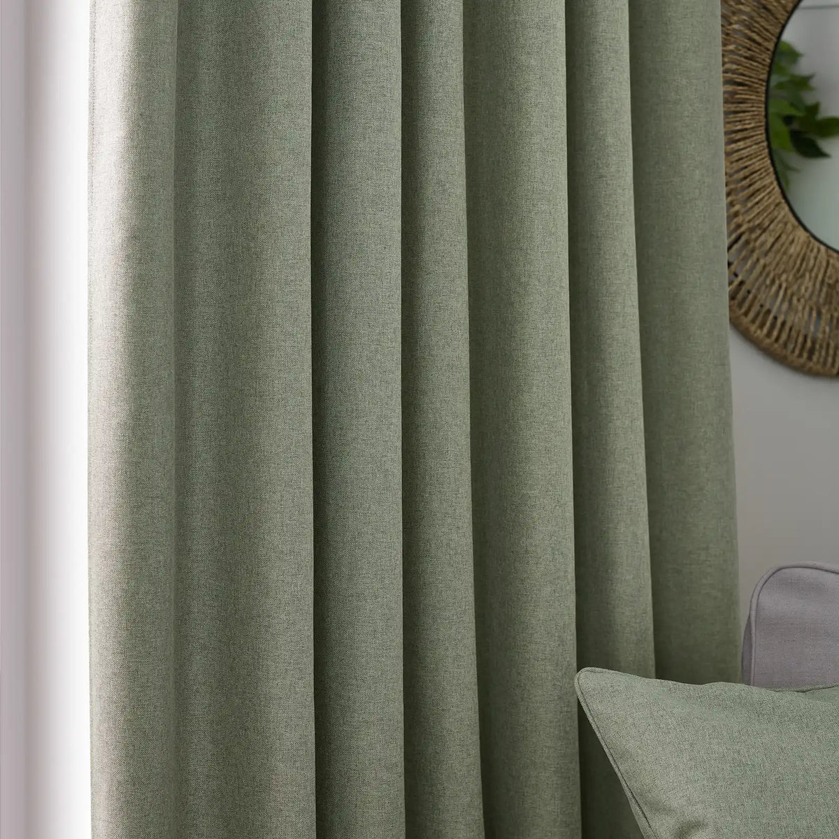 Dawn Lined Eucalyptus Thermal Blackout Pencil Pleat Curtains - additional product view 4