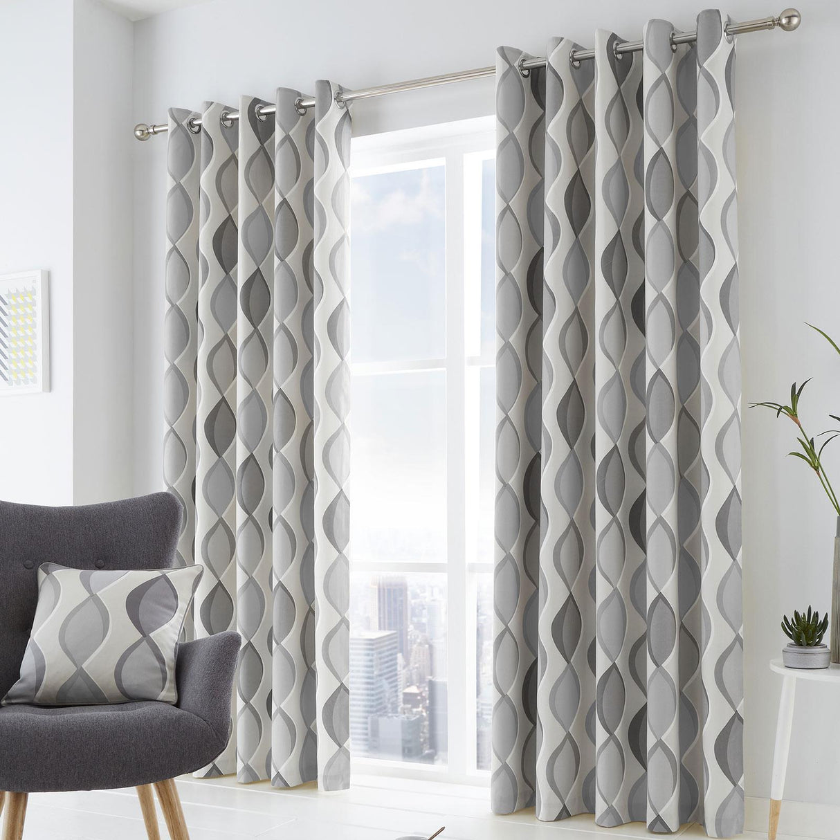 Lennox Cotton Eyelet Curtains by Fusion