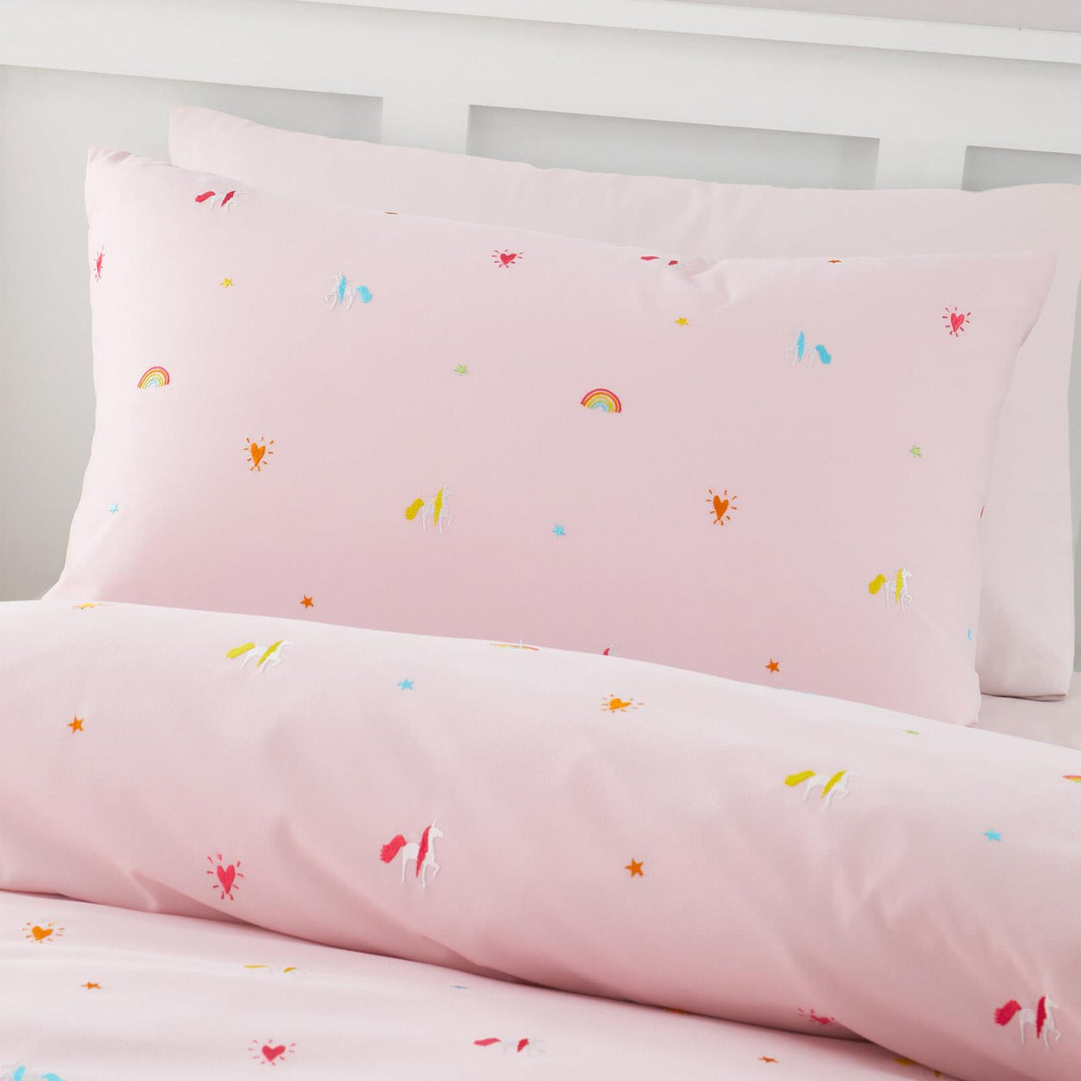 Embroidered Unicorn Duvet Cover Set by Catherine Lansfield