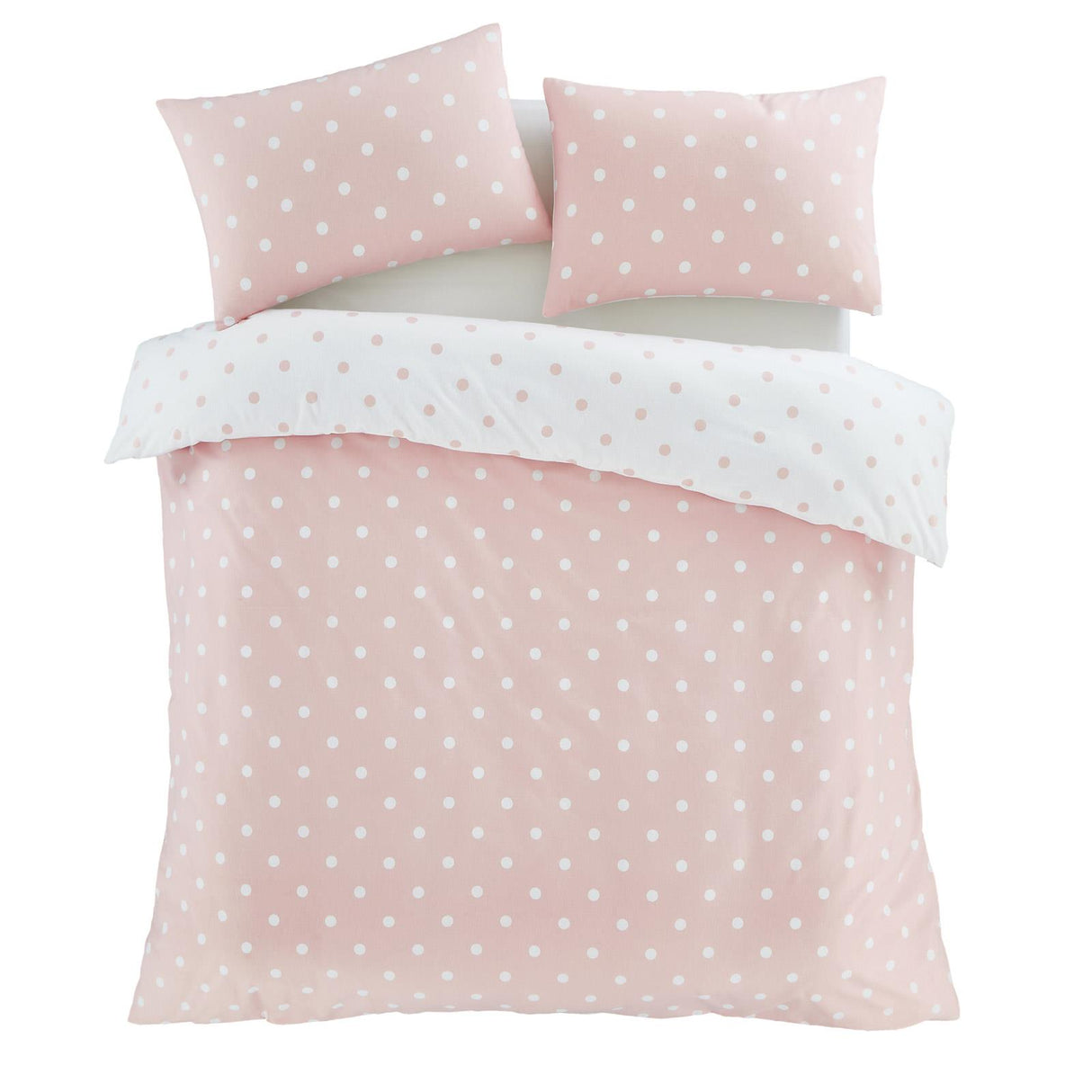 Brushed Polka Dot Duvet Cover Set by Catherine Lansfield