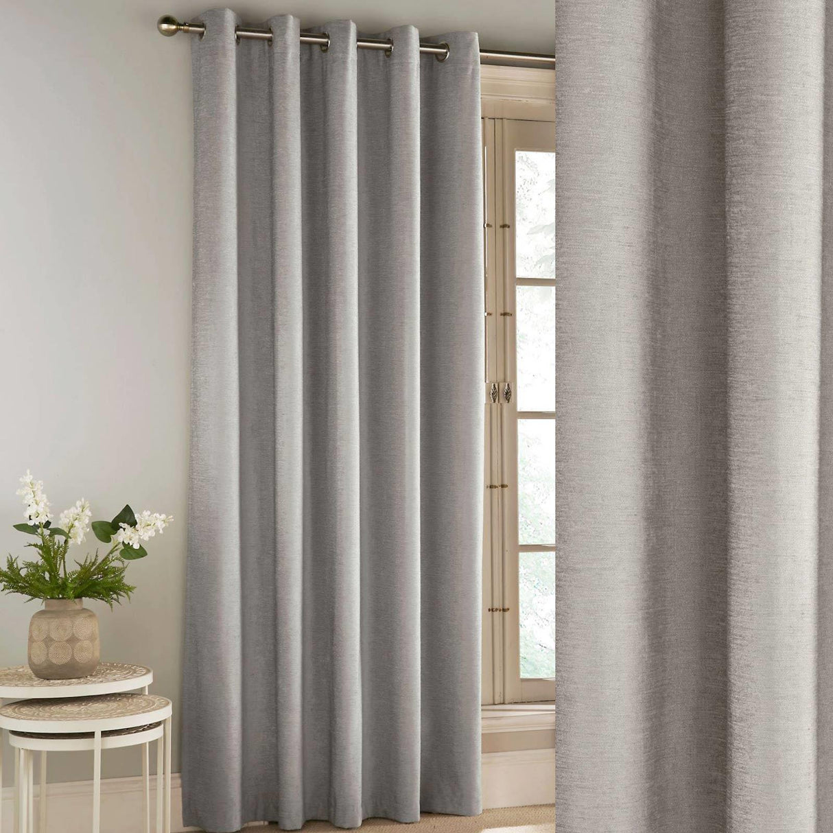 Savoy Chenille Blackout Eyelet Door Curtain by Enhanced Living