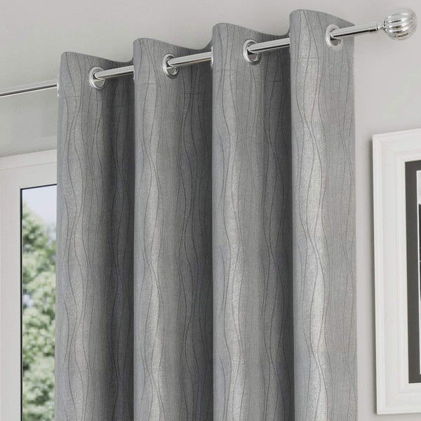Goodwood Thermal Blockout Eyelet Curtains Silver