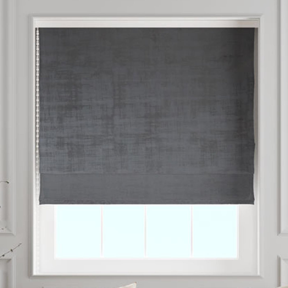 Azurite Charcoal Made To Measure Roman Blind by Style Furnishings