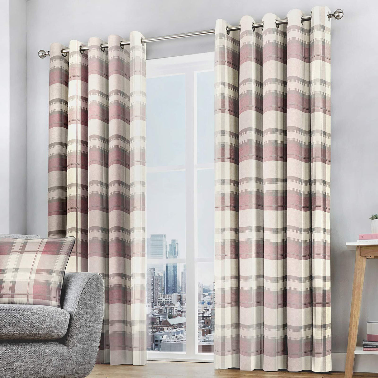 Balmoral Check Eyelet Curtains by Fusion