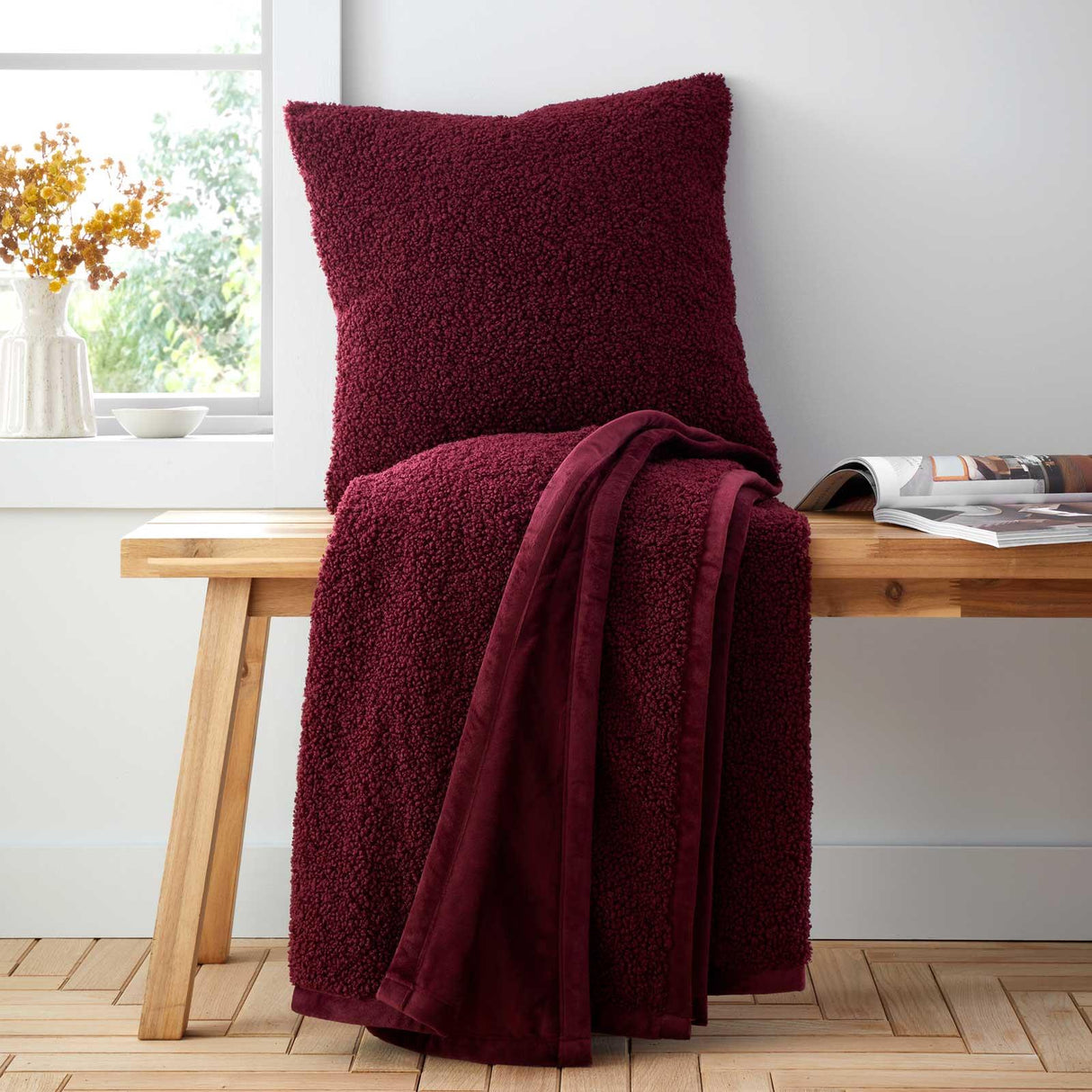 So Soft Velvet Bouclé Throw Blanket 130cm x 170cm by Catherine Lansfield