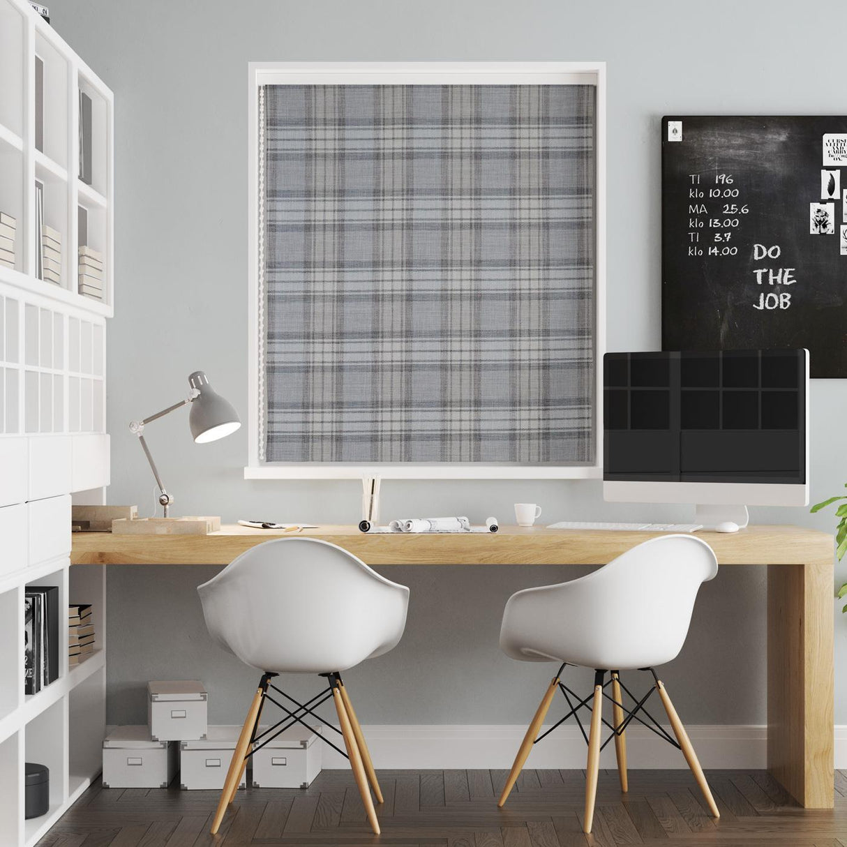 Shaker Check Feather Made To Measure Roman Blind by Style Furnishings