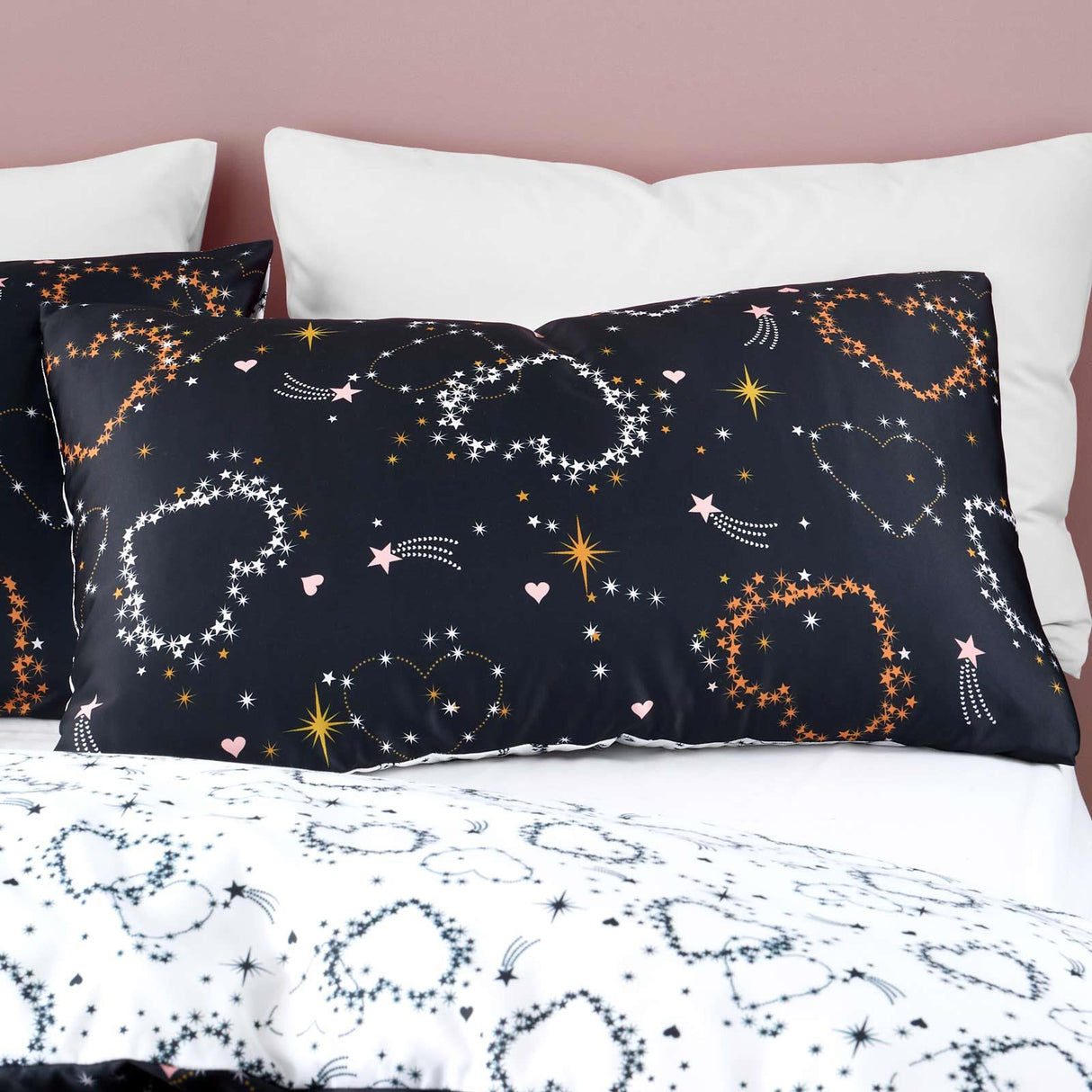 Cosmic Hearts & Stars Duvet Cover Set by Catherine Lansfield