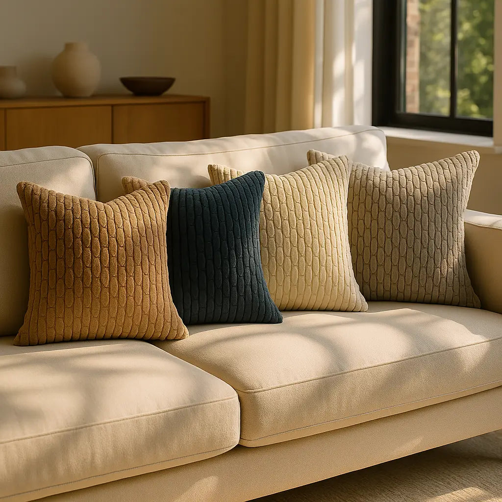 Dorset Textured Cushion Cover and Filled Cushion 18" x 18" (45cm x 45cm) by Sundour 2