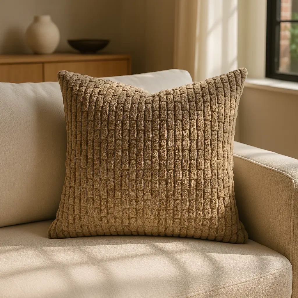 Dorset Textured Mink Cushion Cover and Filled Cushion 45cm x 45cm