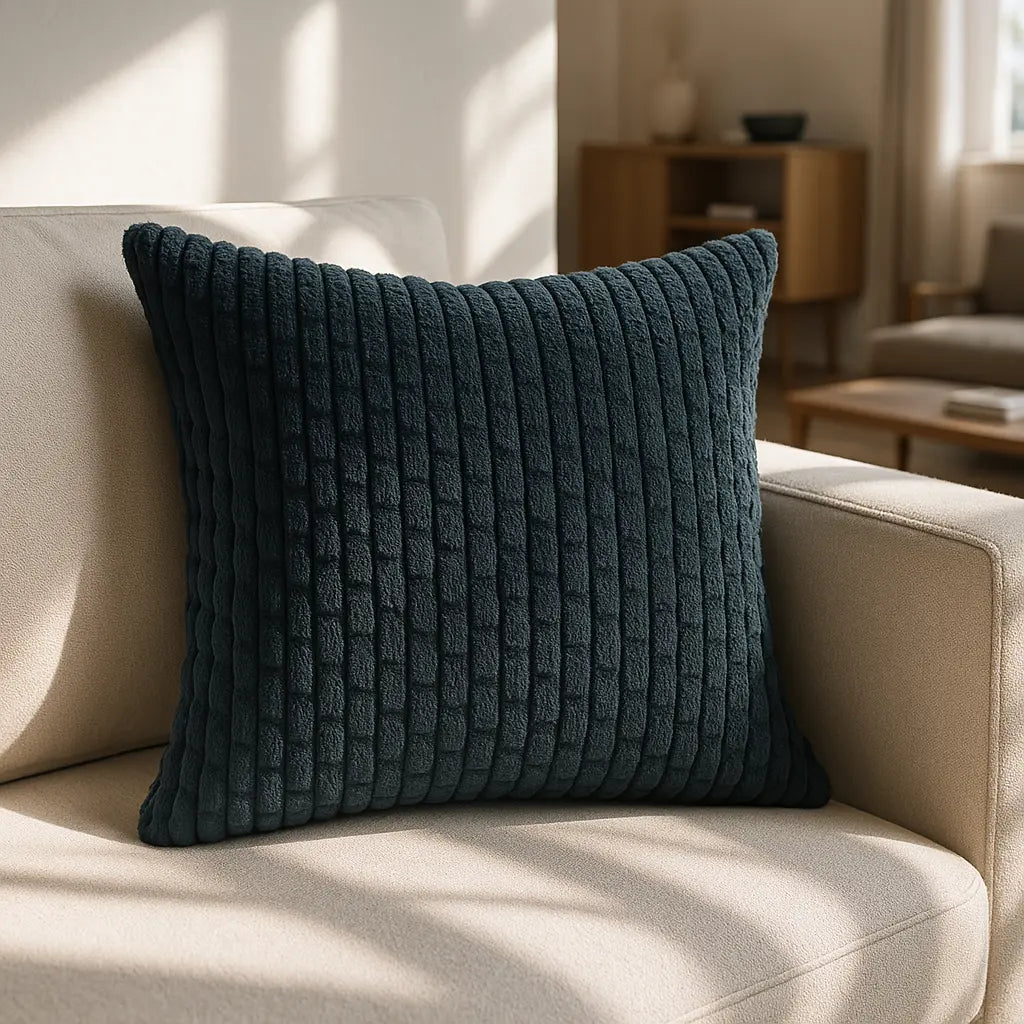 Dorset Textured Petrol Cushion Cover and Filled Cushion 45cm x 45cm