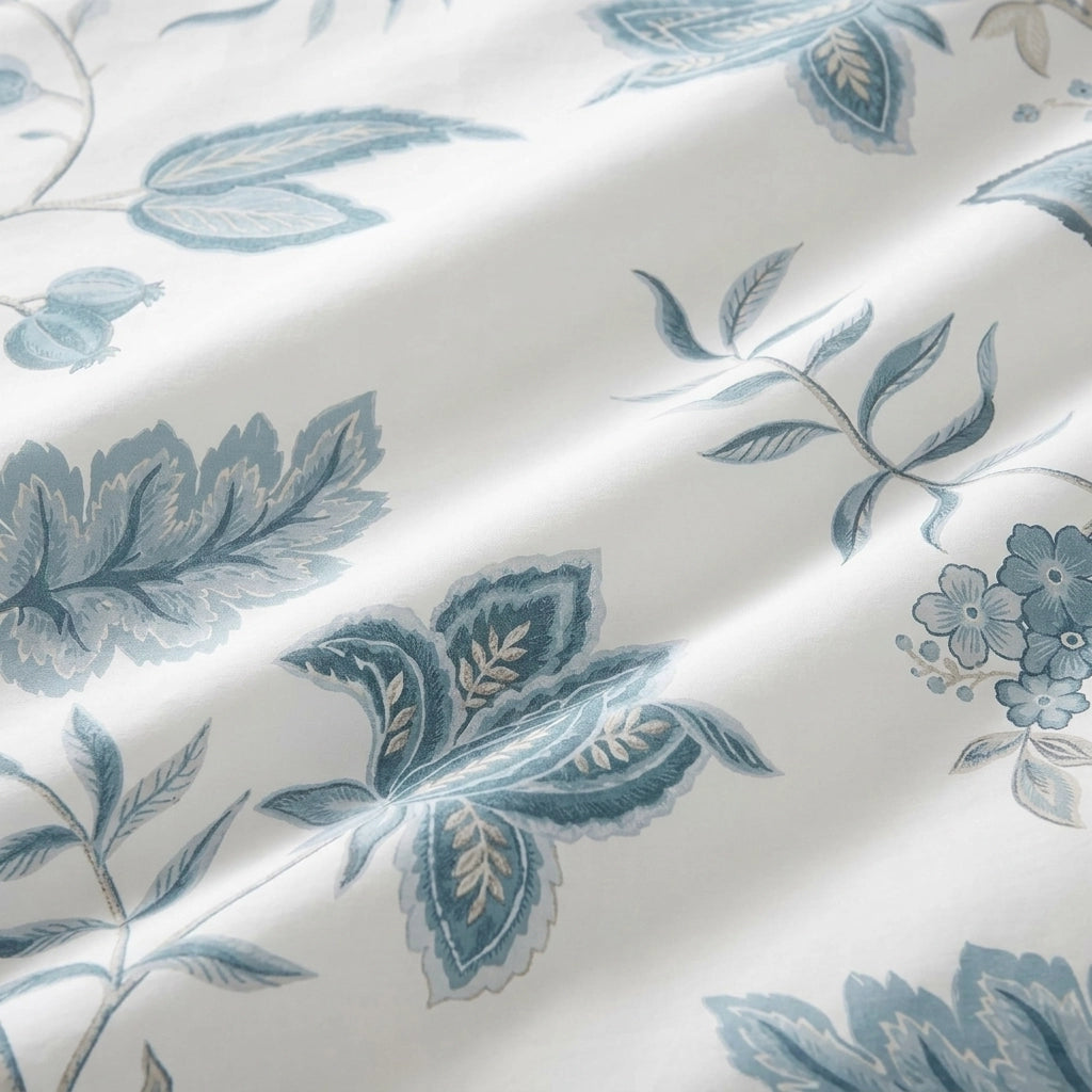 Samira Floral Teal Polycotton Duvet Cover Set 4