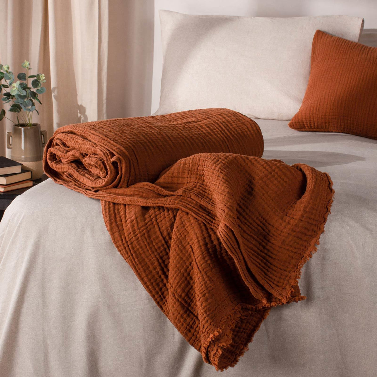 Lark Muslin Cotton Throw Blanket by Yard
