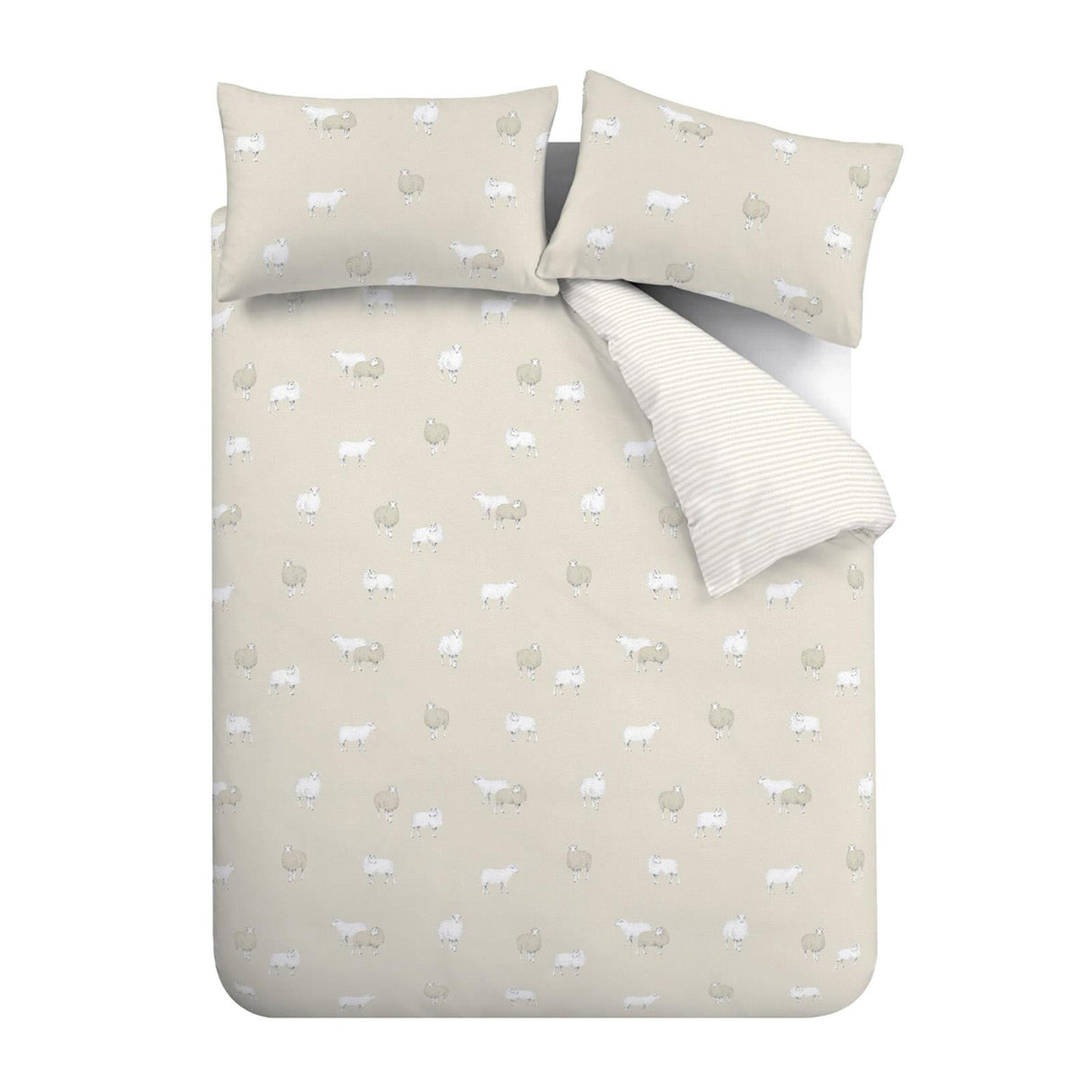 Brushed Cotton Flannelette Sheep Duvet Cover Set by Catherine Lansfield