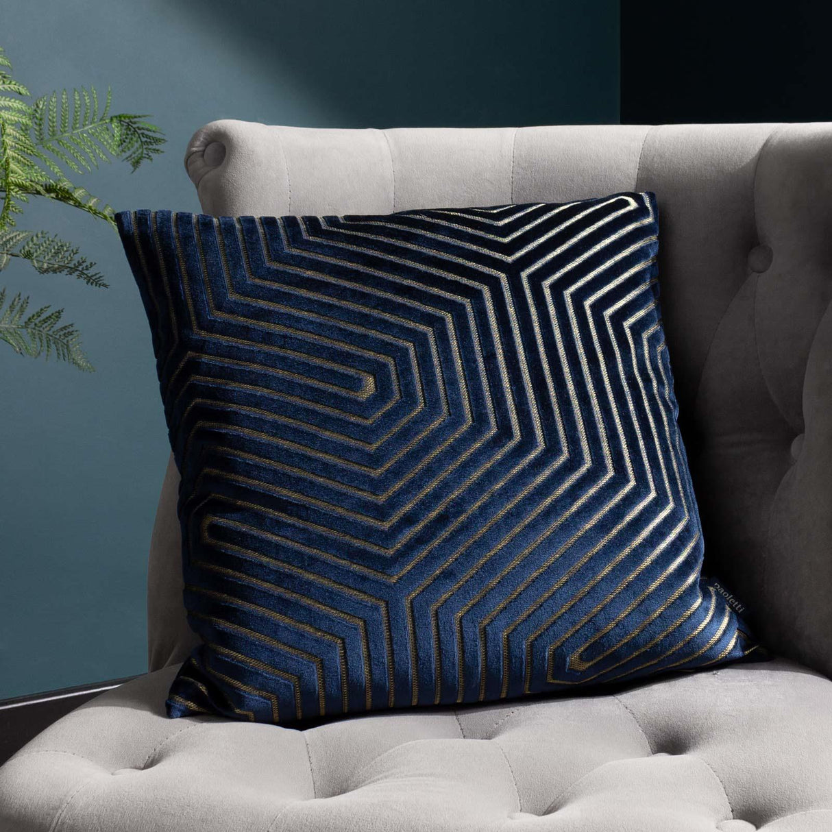 Evoke Cut Velvet Cushion Cover 18" x 18" by Paoletti 31