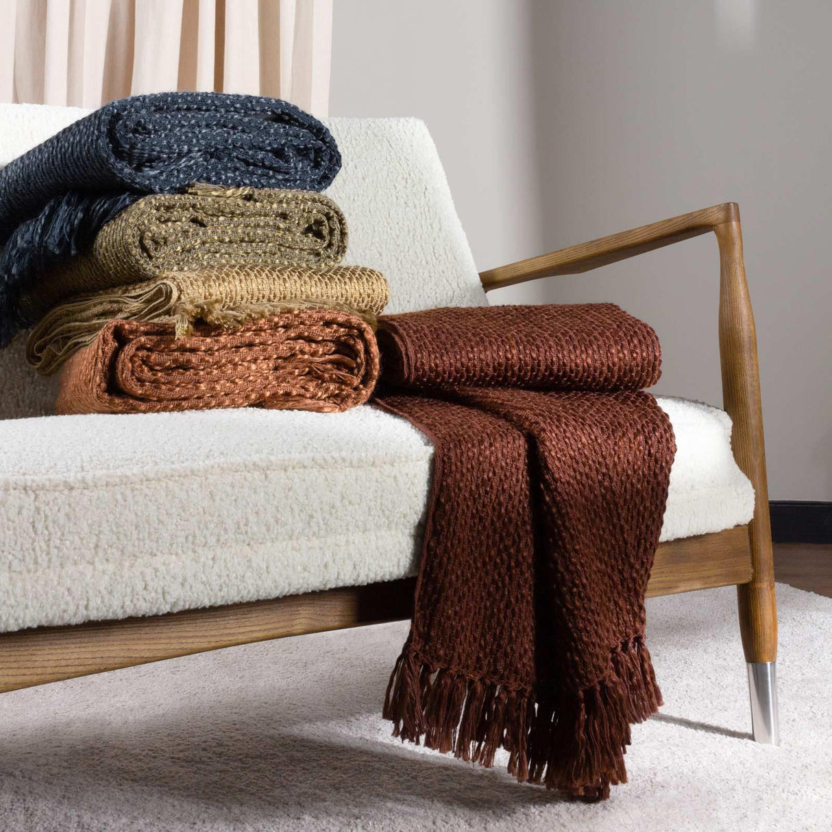 Morni Woven Fringed Throw by furn.