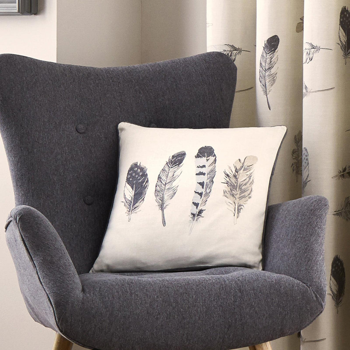 Fusion Idaho Grey Cotton Cushion Cover 43cm x 43cm 2