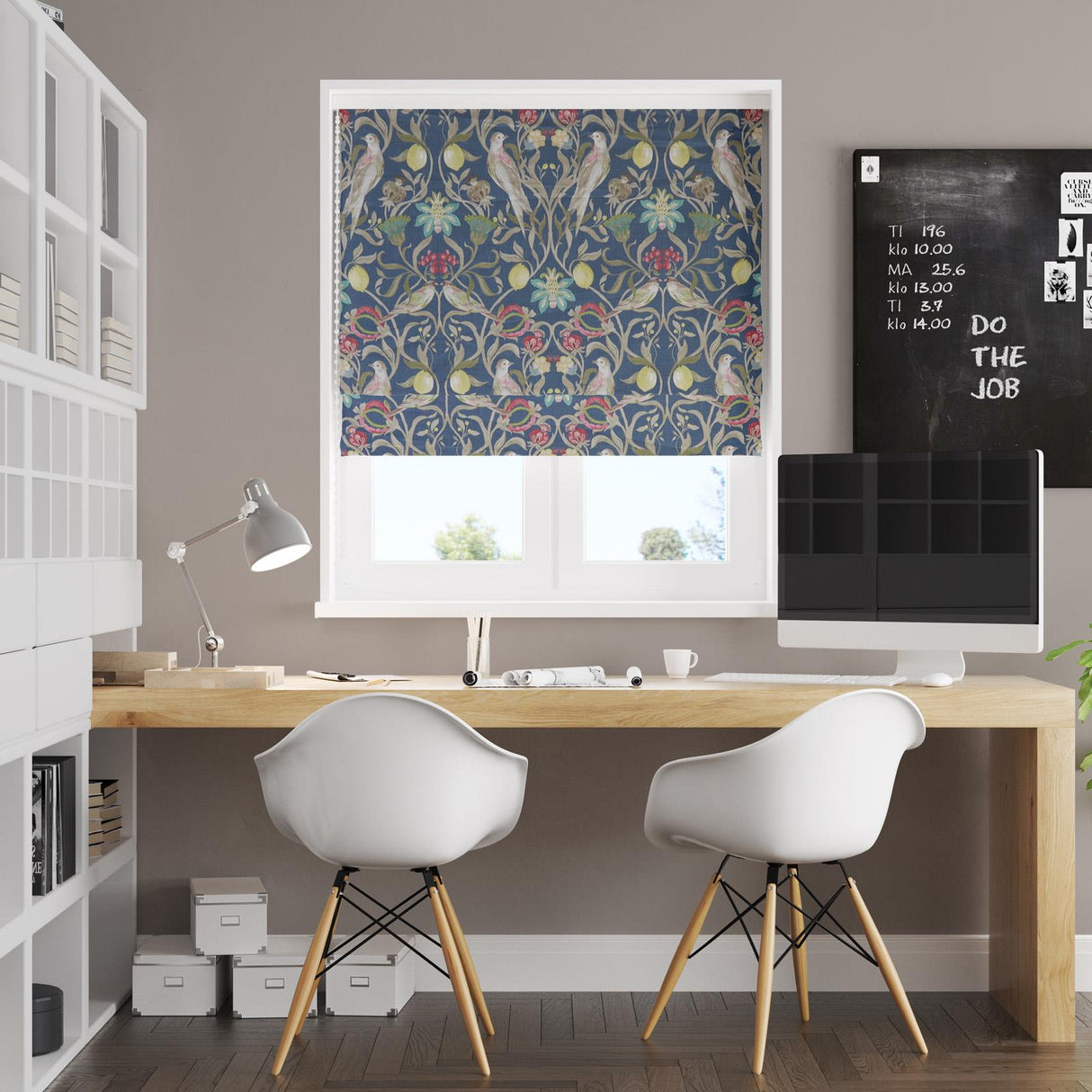 Eliza Navy Made To Measure Roman Blind by Style Furnishings