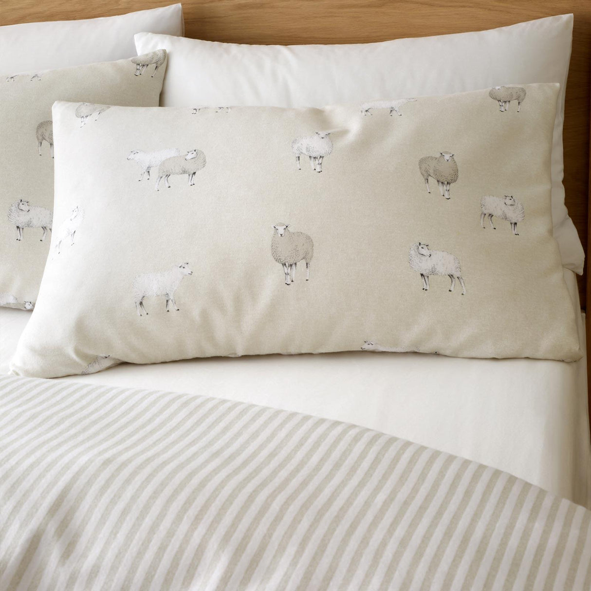 Brushed Cotton Flannelette Sheep Duvet Cover Set by Catherine Lansfield