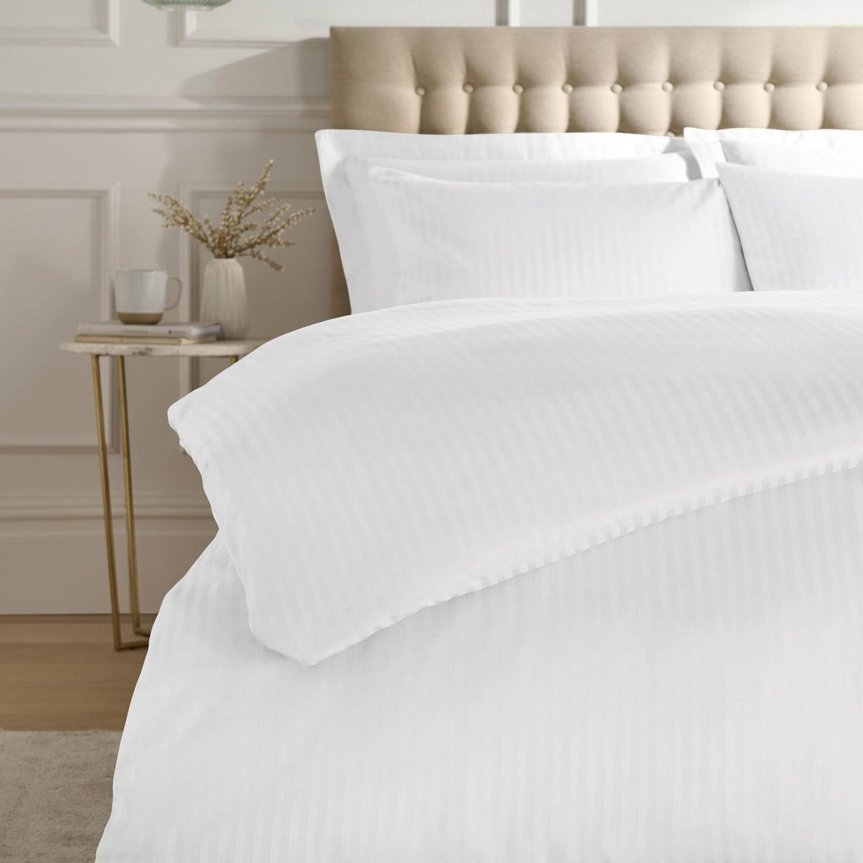 300 Thread Count Satin Stripe Duvet Cover Set by Catherine Lansfield