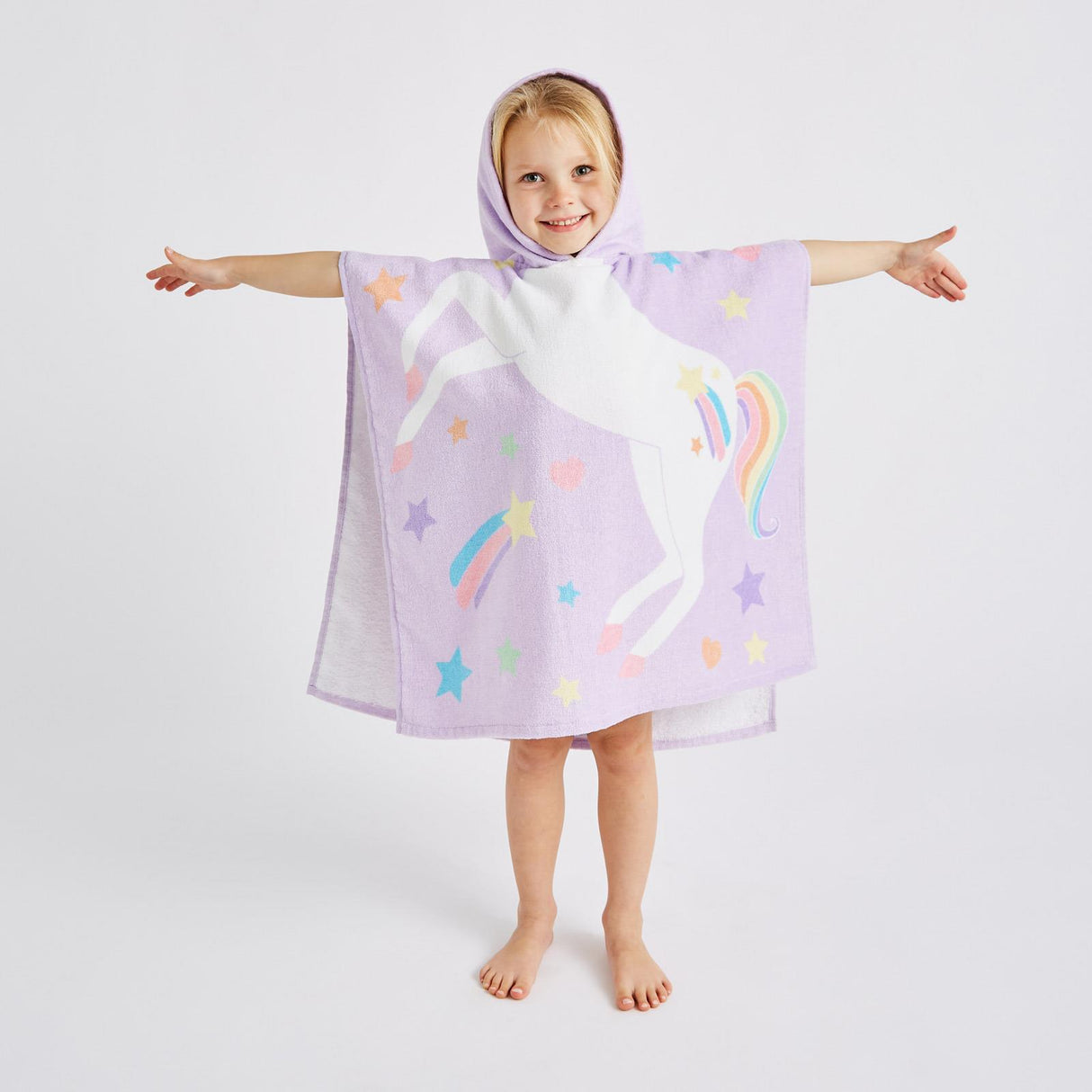Unicorn Kids Hooded Towel Poncho by Catherine Lansfield