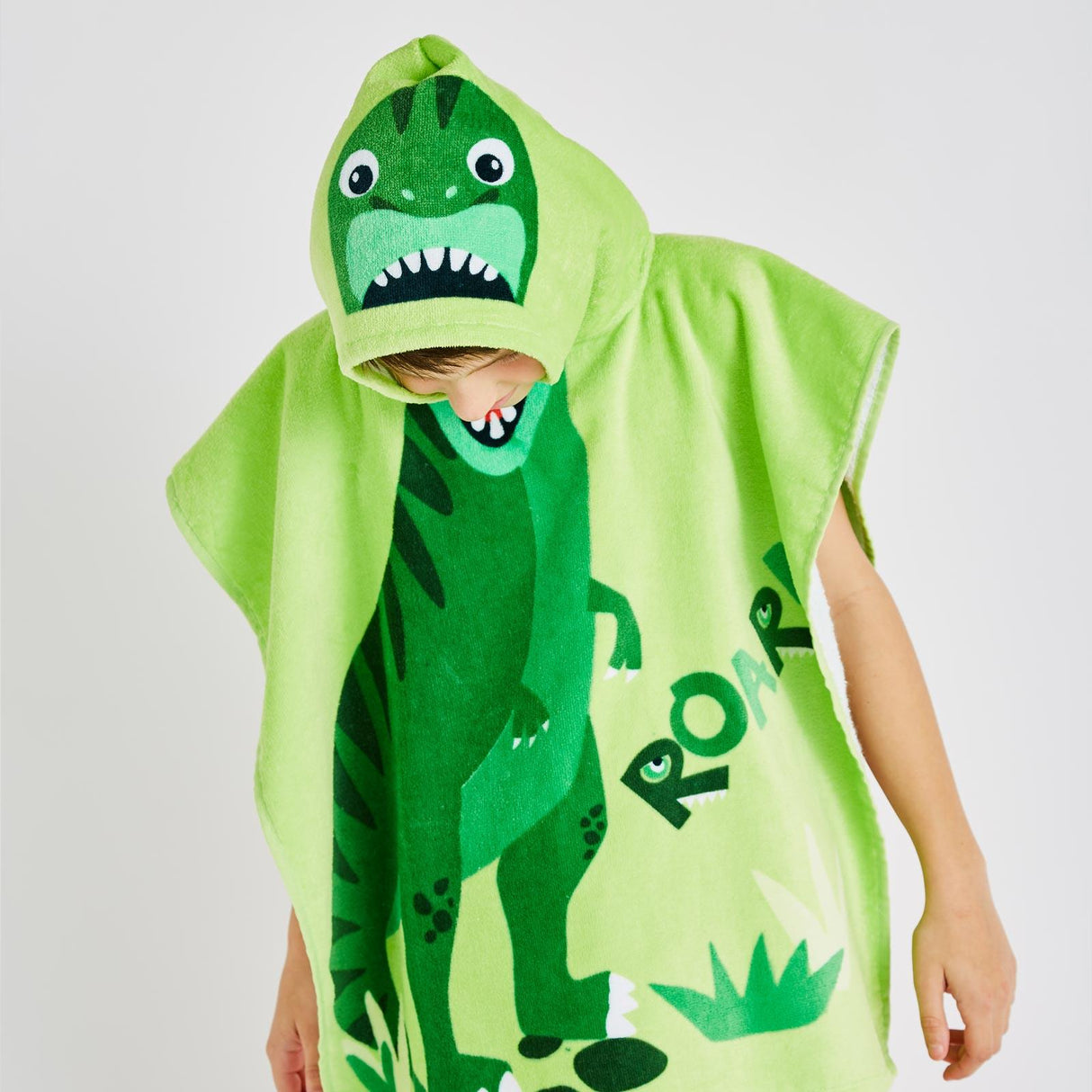 Dinosaur Kids Hooded Towel Poncho by Catherine Lansfield